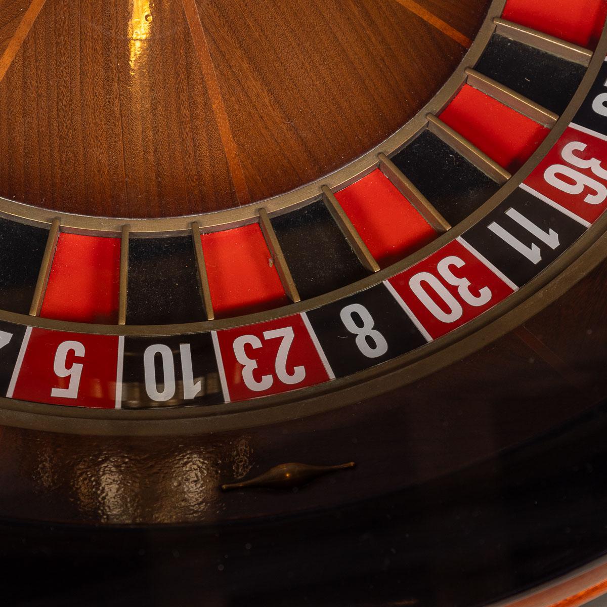 Glass Casino Roulette Wheel Mounted Within A Coffee Table For Sale