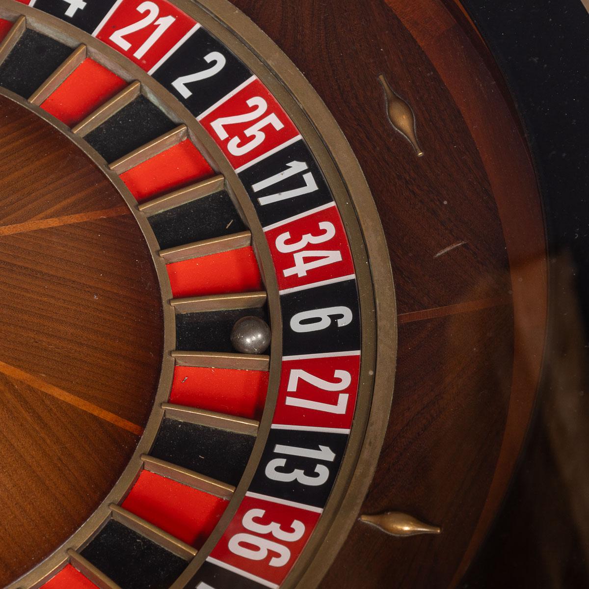 Casino Roulette Wheel Mounted Within A Coffee Table For Sale 1