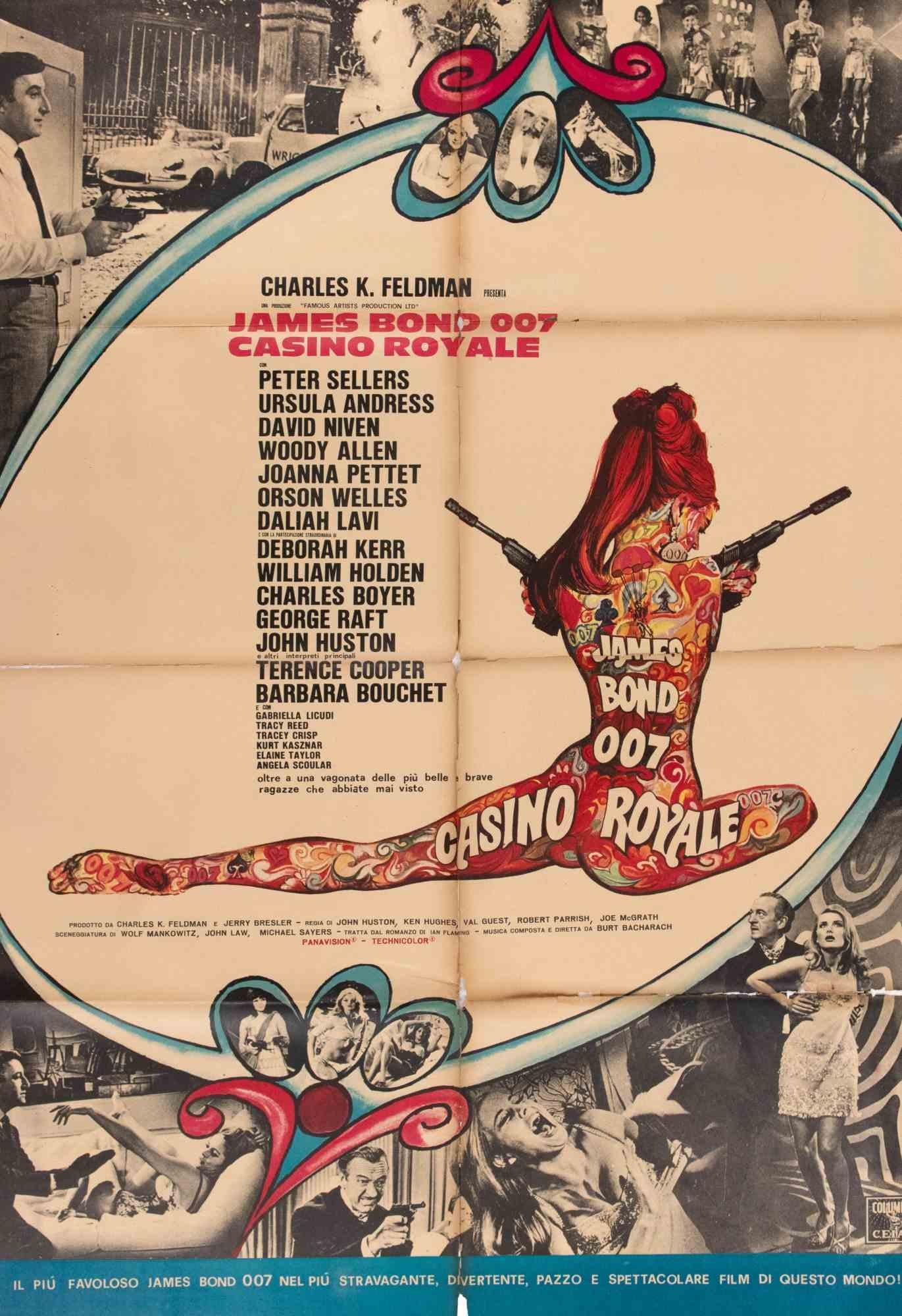 Vintage Poster

Italian 2-Foglio (100 × 140 cm), Columbia Pictures.
Directed by John Huston, Ken Hughes, Robert Parrish, Val Guest, starring Peter Sellers, Ursula Andress, David Niven, Woody Allen, Orson Welles. Psychedelic nude back-view artwork by