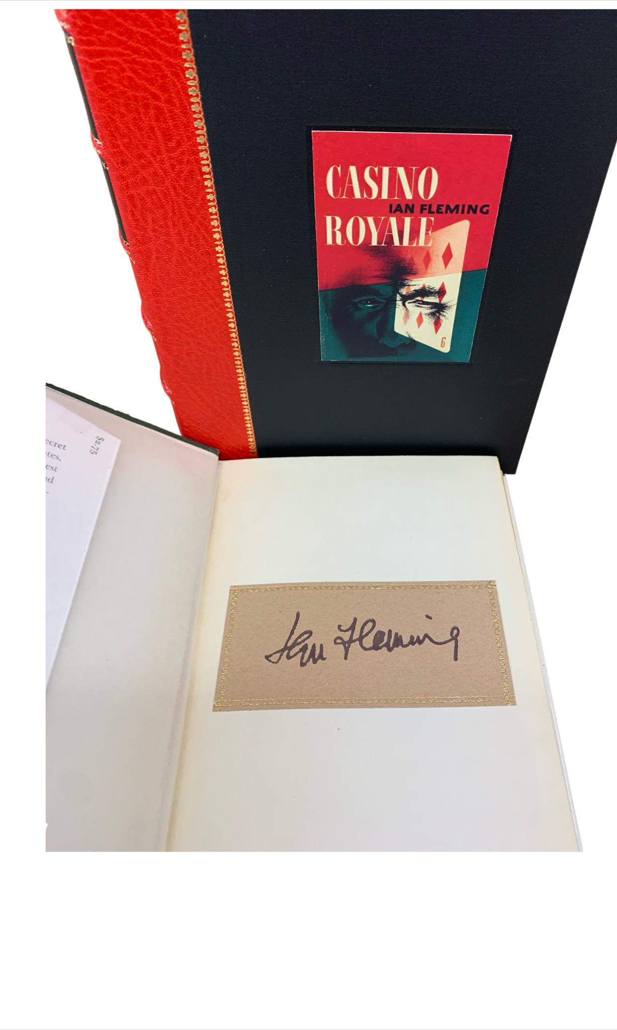 Fleming, Ian. Casino Royale. New York: The MacMillan Company, 1954. First edition, first printing. Octavo, in original green cloth boards with red lettering to spine and front boards. Original dust jacket. Tipped in signature to front free page.