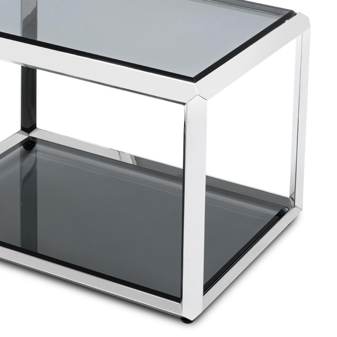 Beveled Casiopee Chrome Side Table For Sale