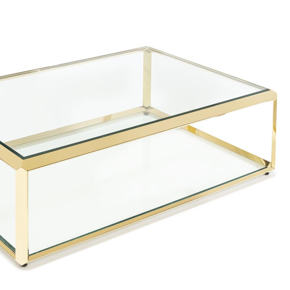 Biseauté Table basse Casiopee en finition or en vente