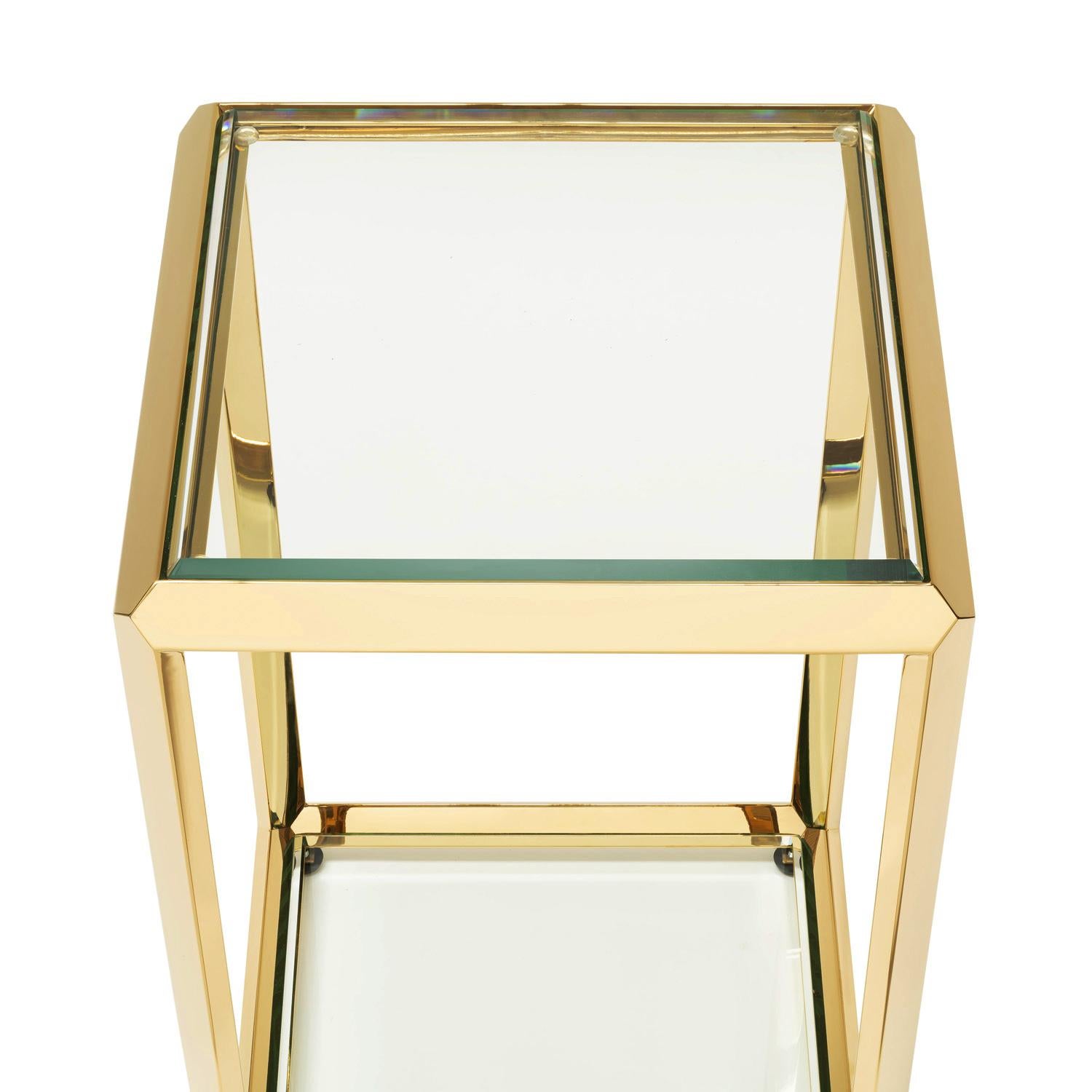 Contemporary Casiopee Gold Low Side Table For Sale