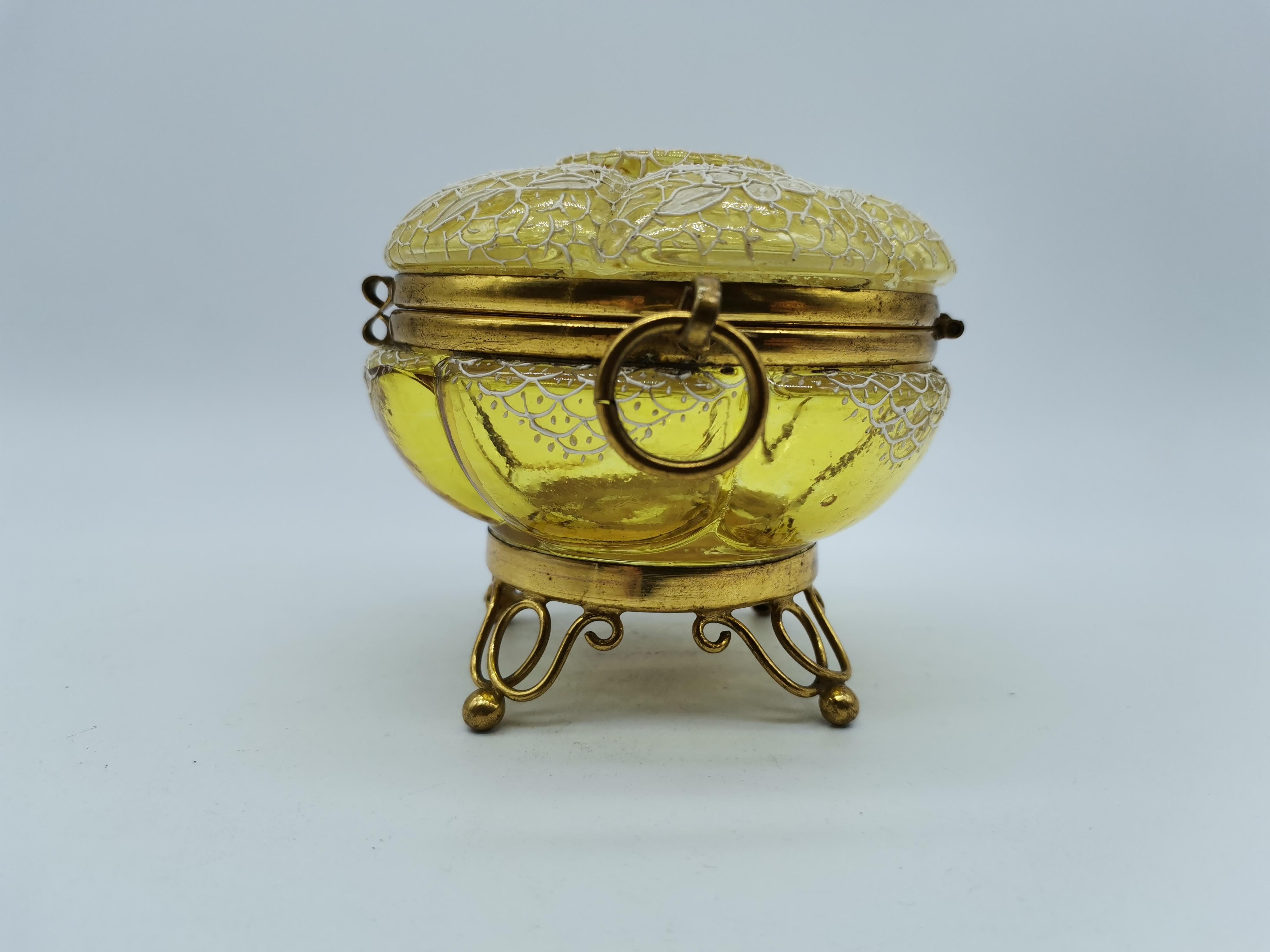 Italian Casket, Glass and Brass, Venice For Sale