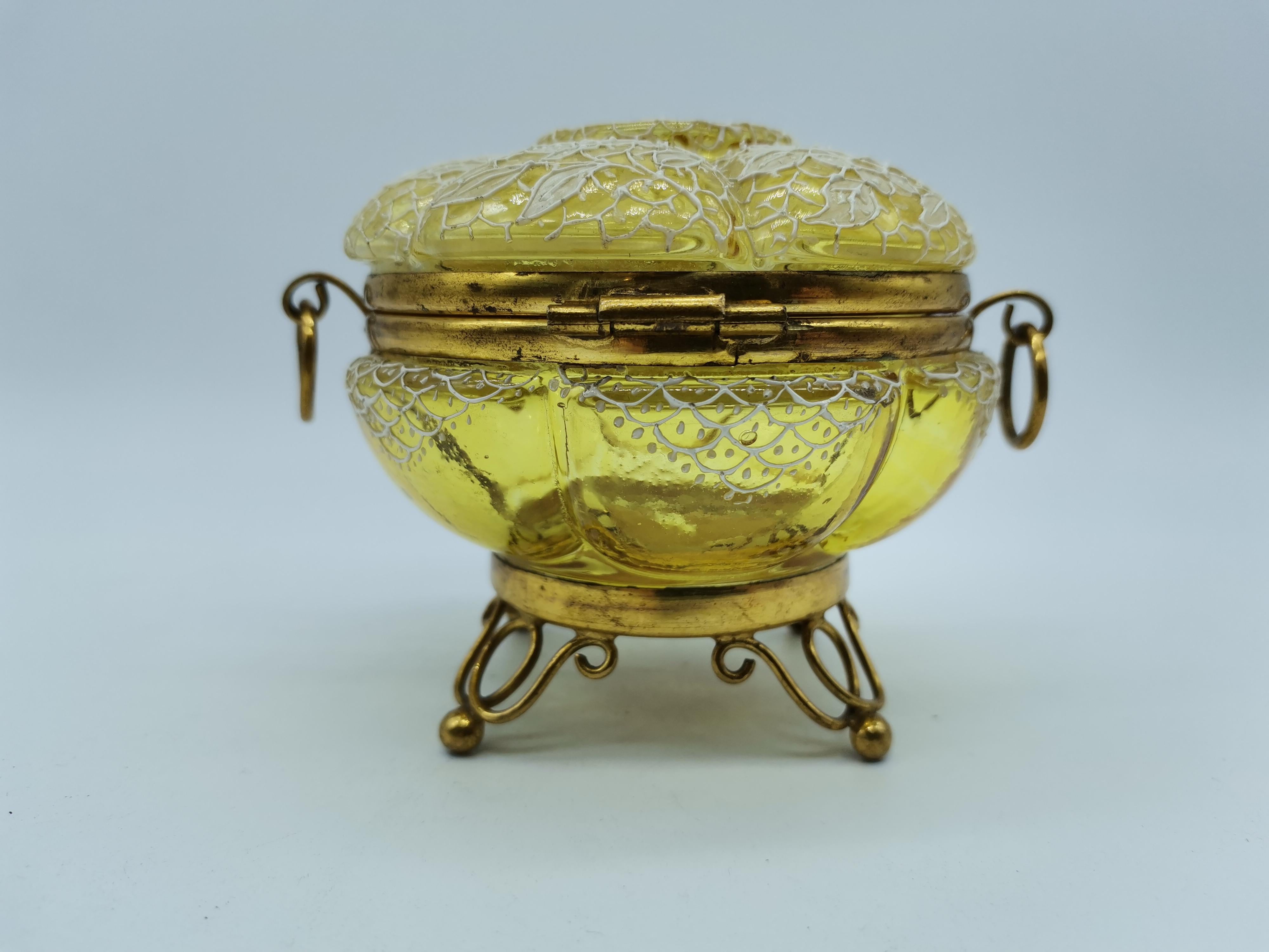 Forged Casket, Glass and Brass, Venice For Sale