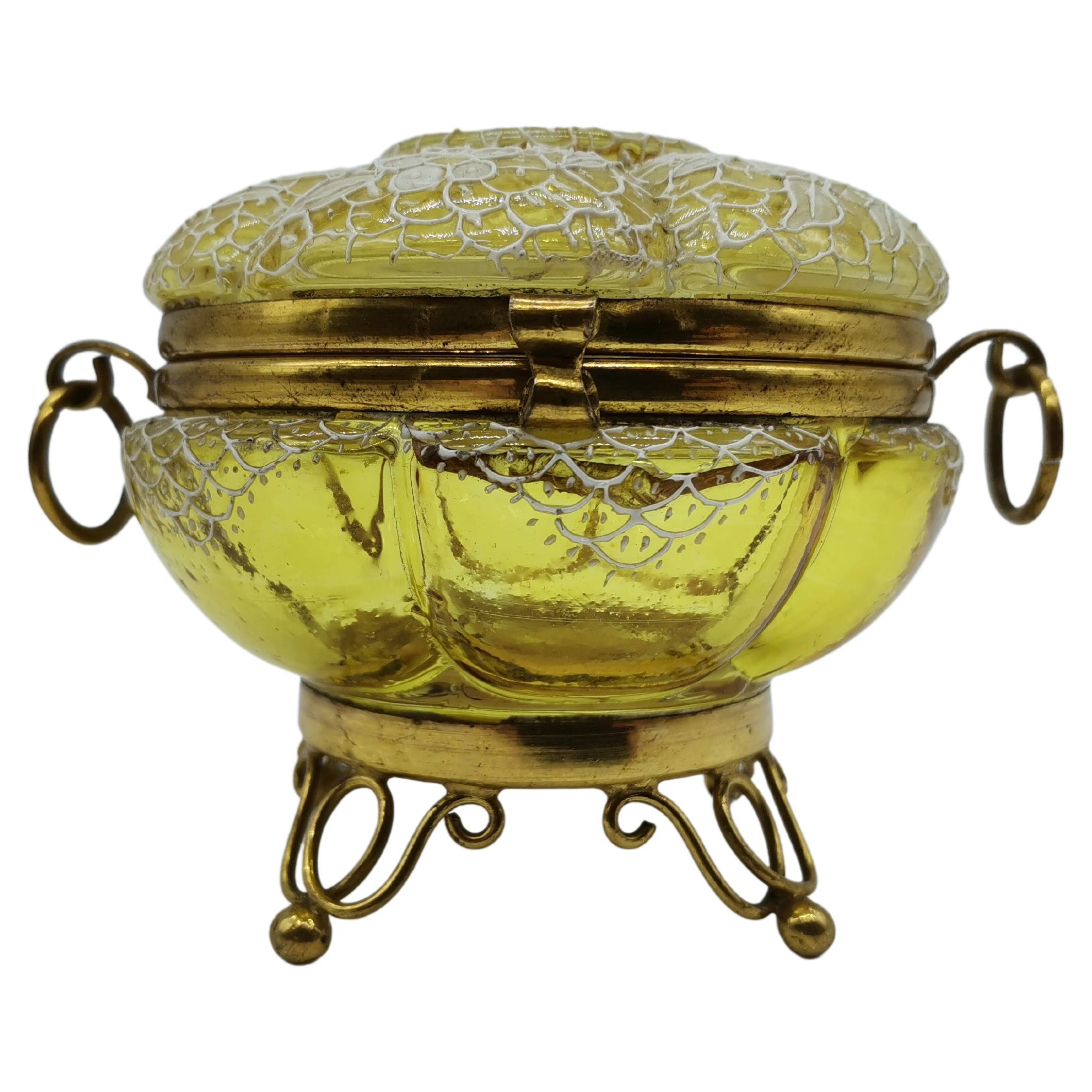 Casket, Glass and Brass, Venice For Sale