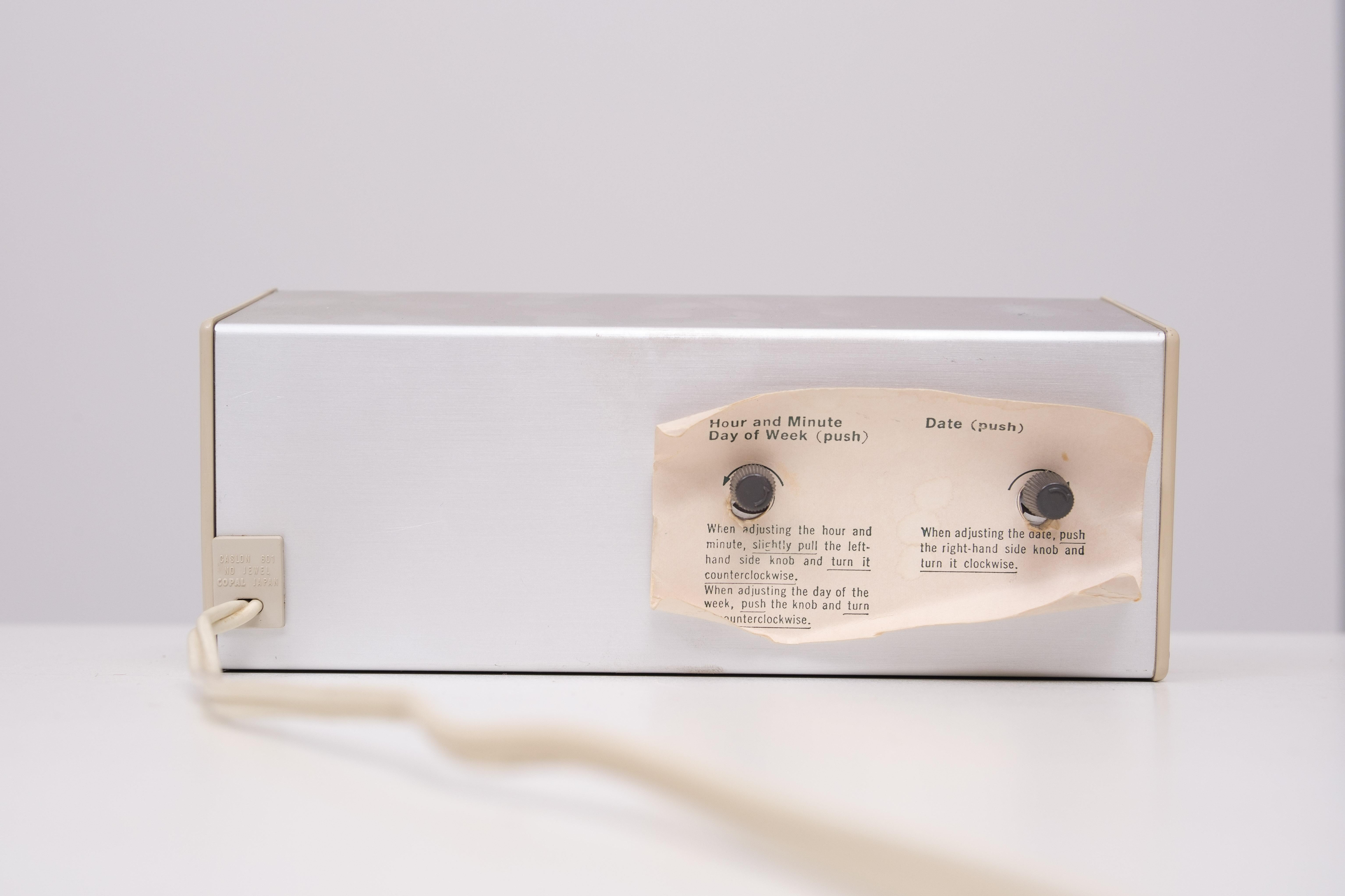 Late 20th Century Caslon 601 Date Flip Clock by Copal, 70s Japan For Sale