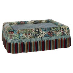 CASPAR Nichol Ottoman with Glass Top - Forest