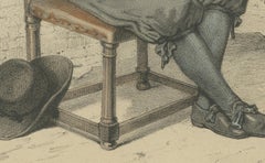 Caspar van Baerle in a Garden Setting – 19th-Century Hand-Colored Lithograph