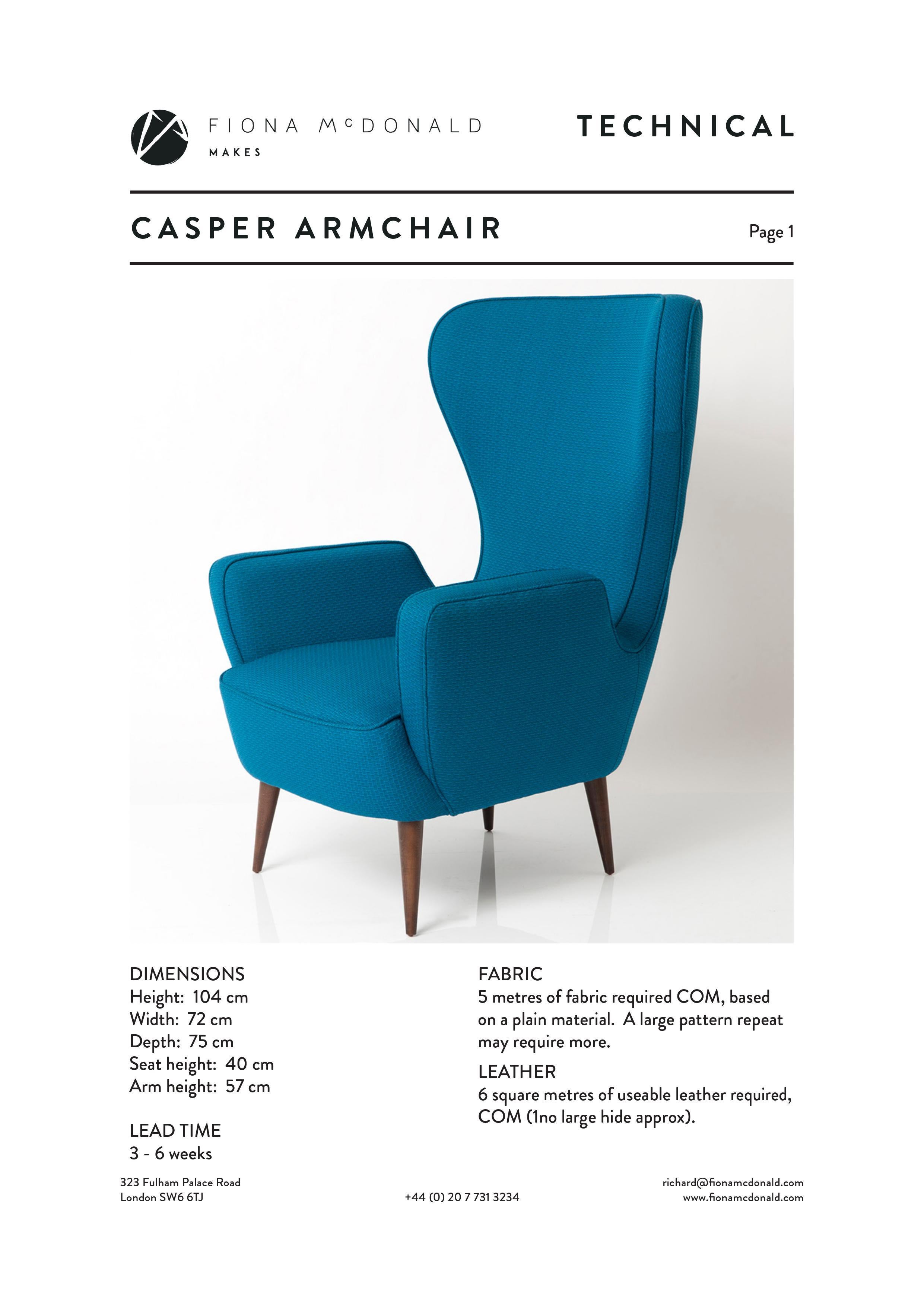 Casper Chair - Bespoke - Made with your Fabric For Sale 3