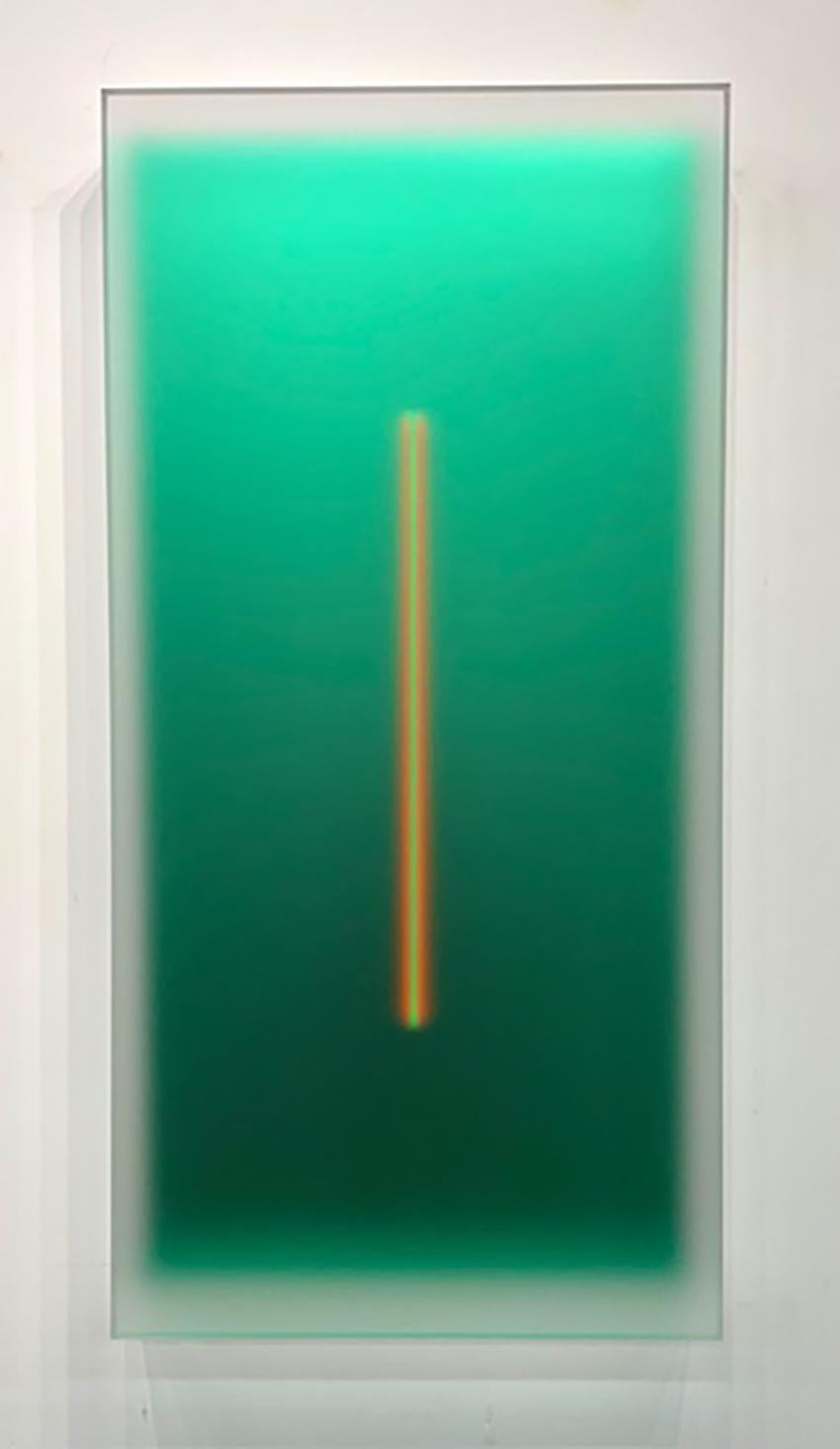 Light-Glyph 54 (Green) - Abstract Geometric Sculpture by Casper Brindle