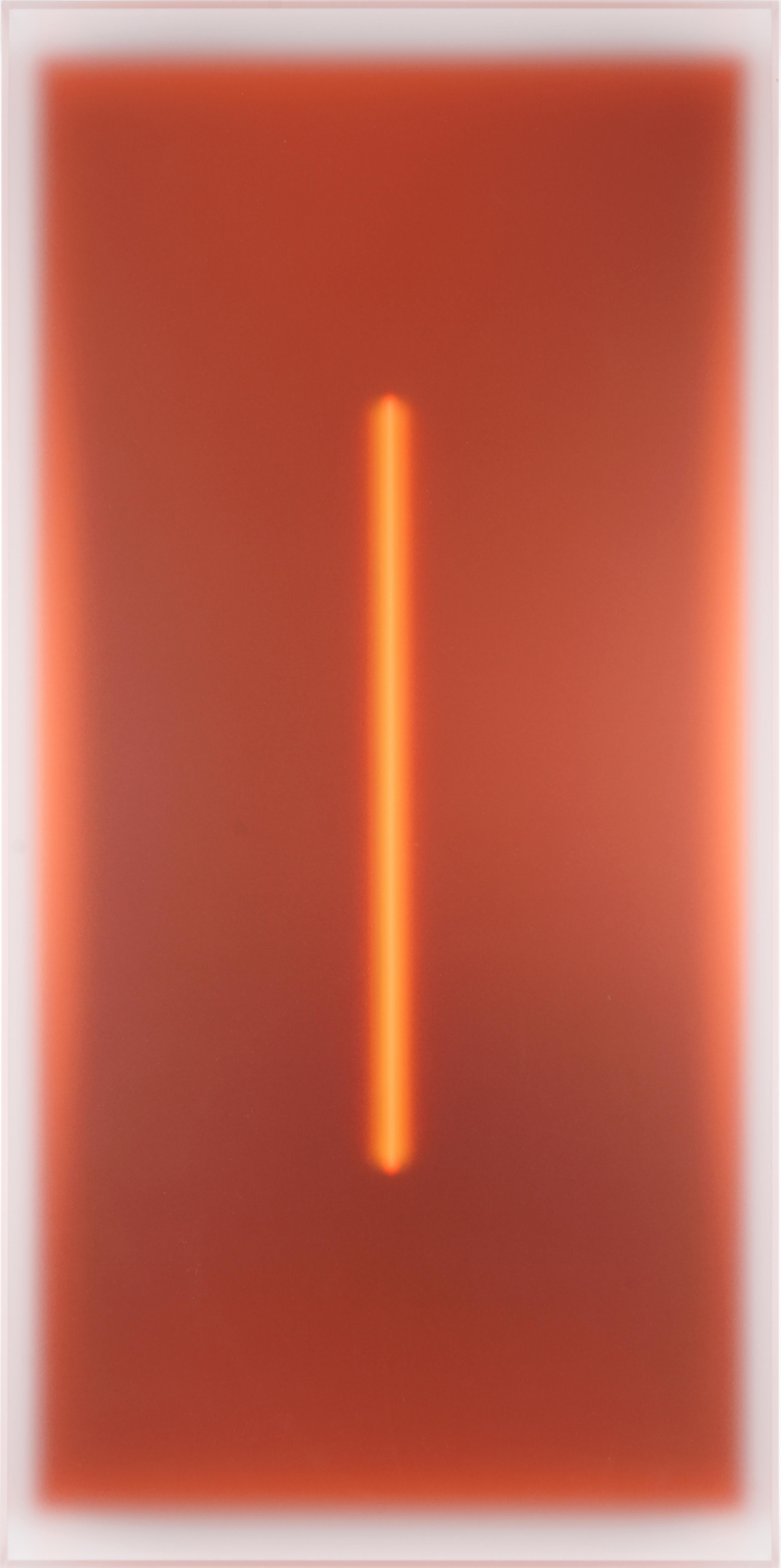 Casper Brindle Abstract Sculpture - Light-Glyph 62 (Scarlet)