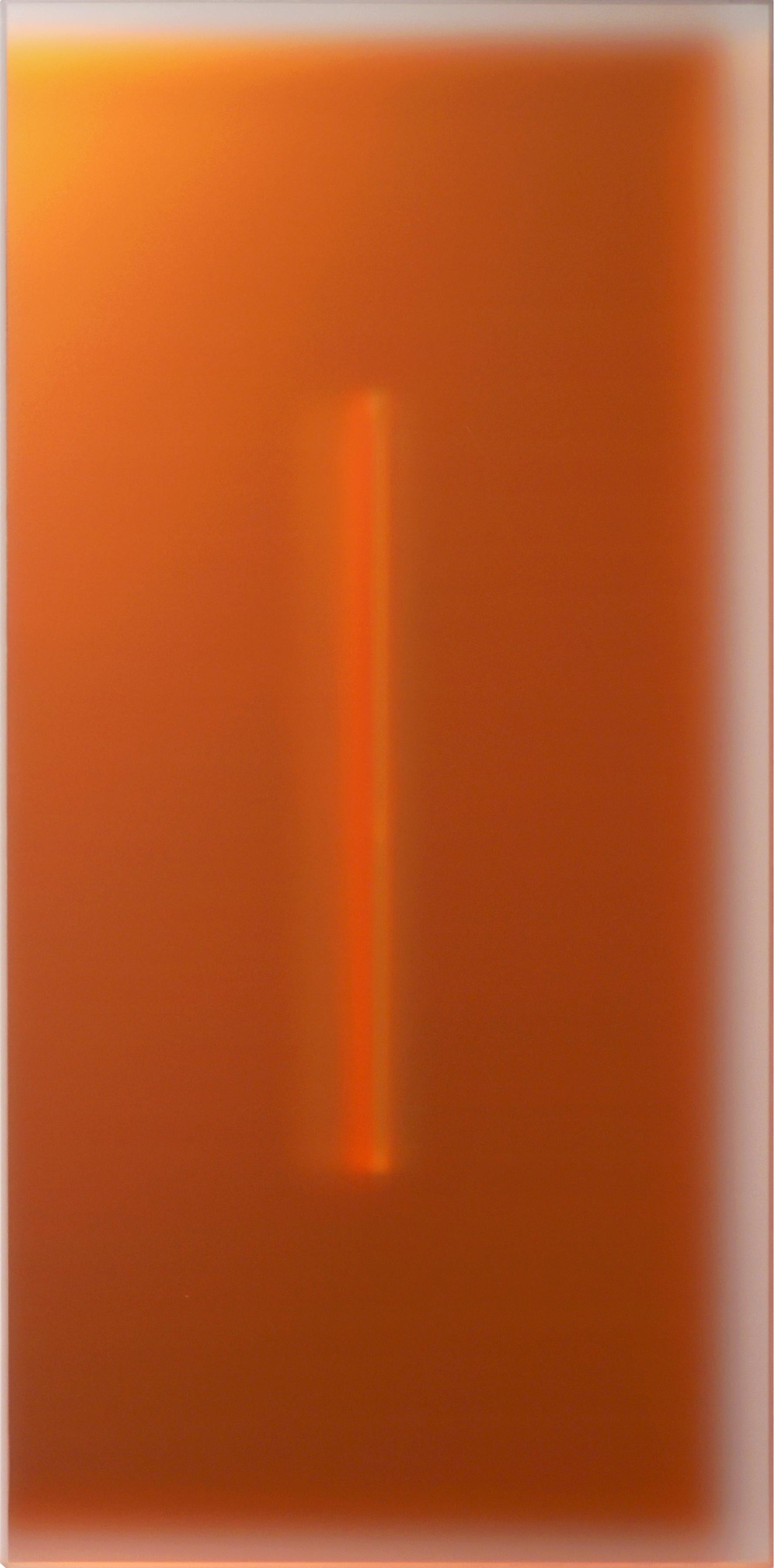 Casper Brindle Abstract Sculpture – Light-Glyph 46 (Orange)