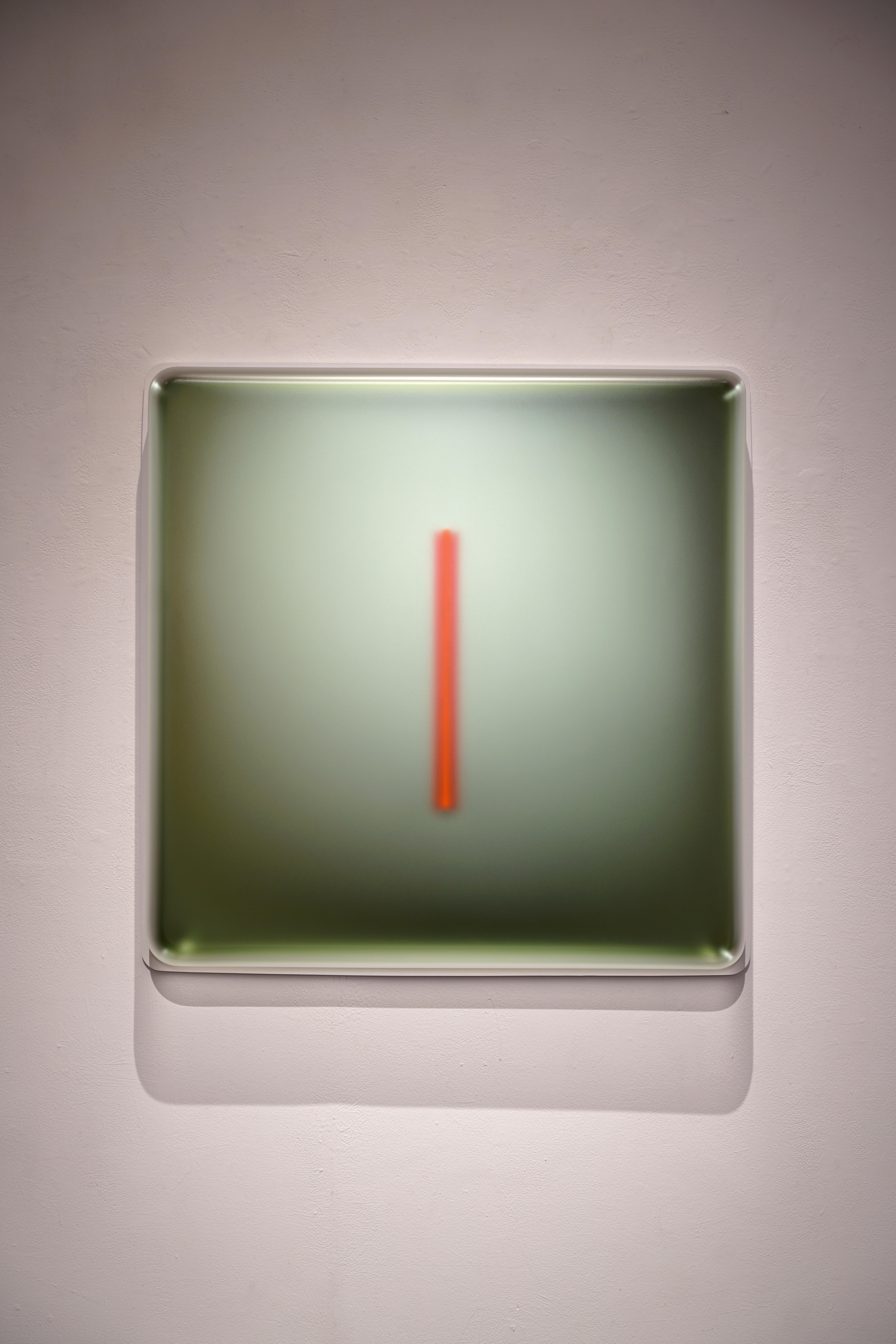 Casper Brindle Abstract Sculpture – Licht-Glyphe (Avocado)