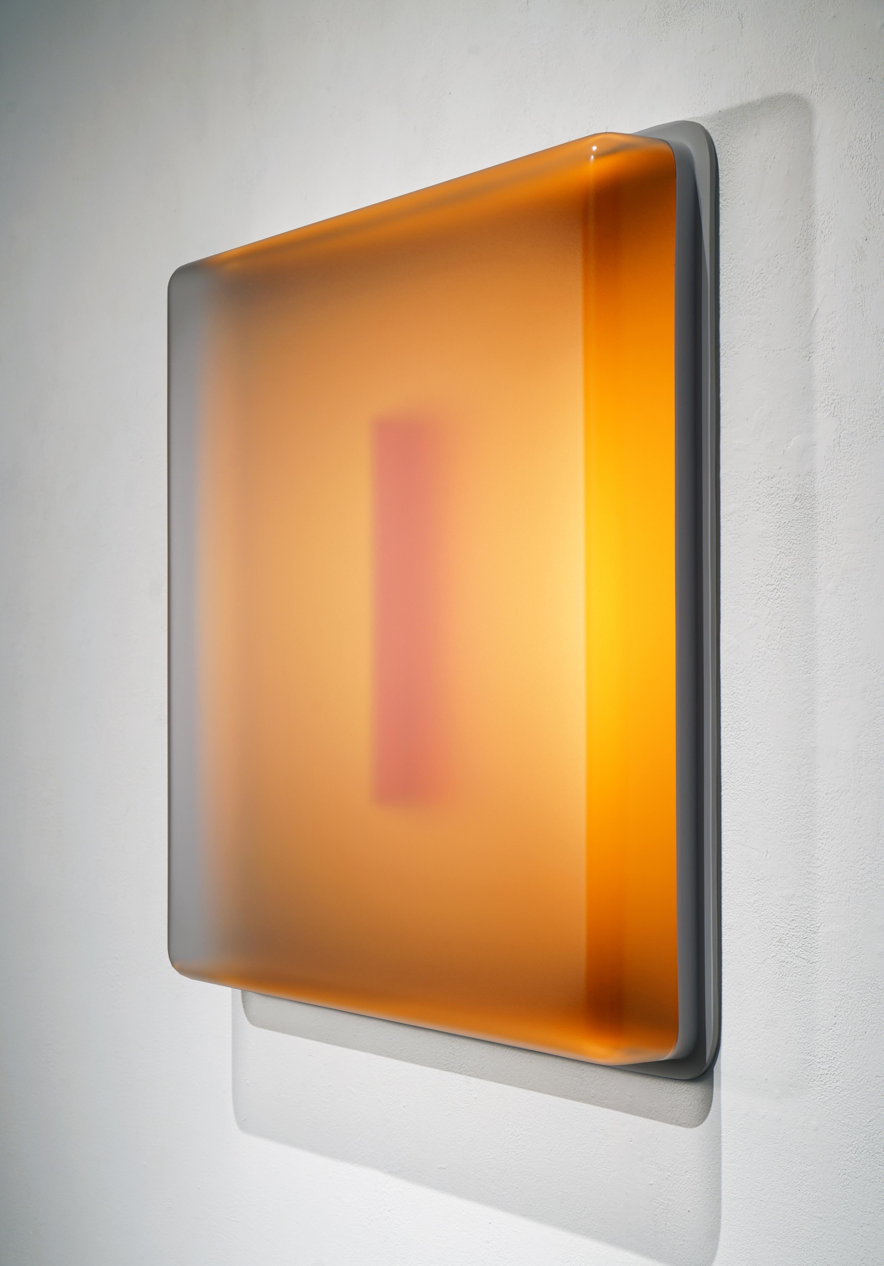 Vacuum Square Light-Glyph (Orange) - Sculpture by Casper Brindle