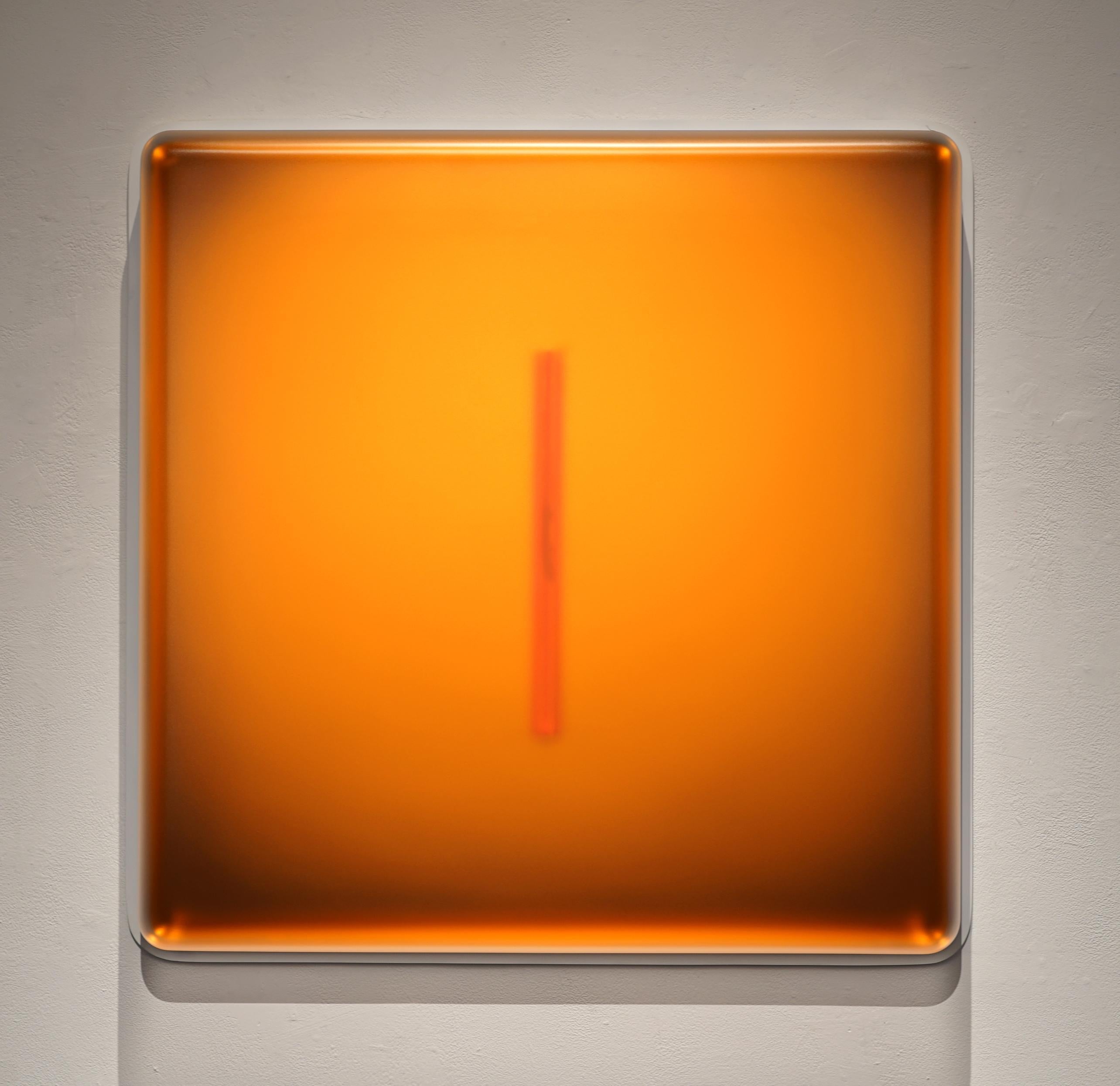 Casper Brindle Abstract Sculpture - Vacuum Square Light-Glyph (Orange)