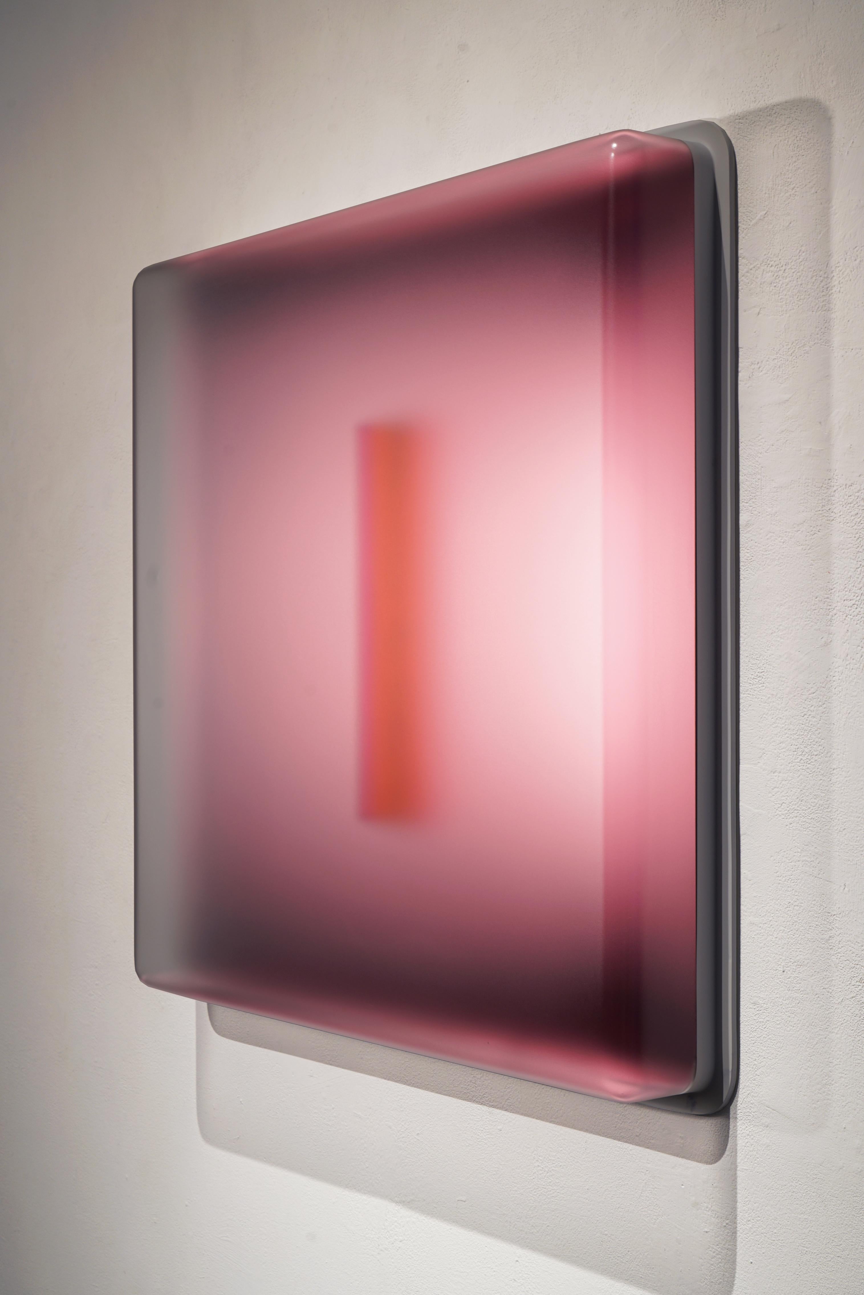 Vacuum Square Light-Glyph (Pink) - Sculpture by Casper Brindle