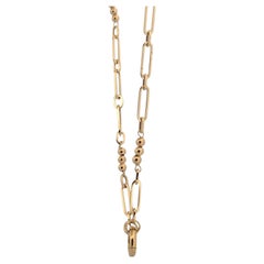 Caspian  14k Yellow Gold Chain – 18" Oval & Bead Link Necklace