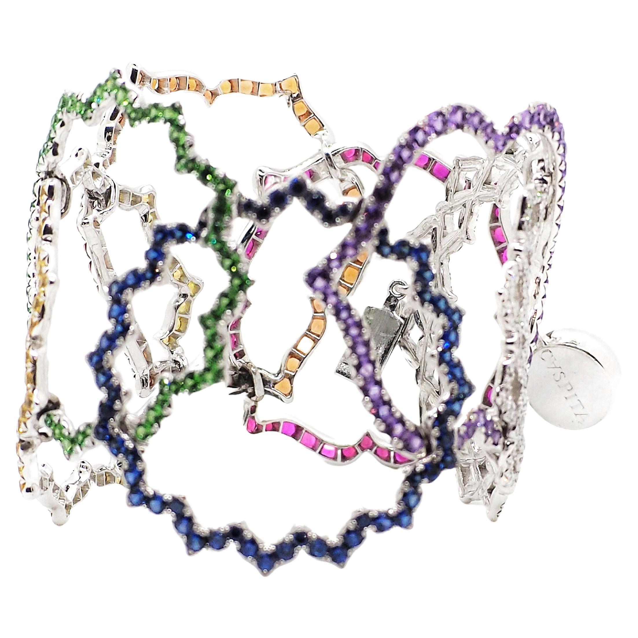Bracelet Caspita en spinelles, saphirs, tsavorites, améthystes et diamants