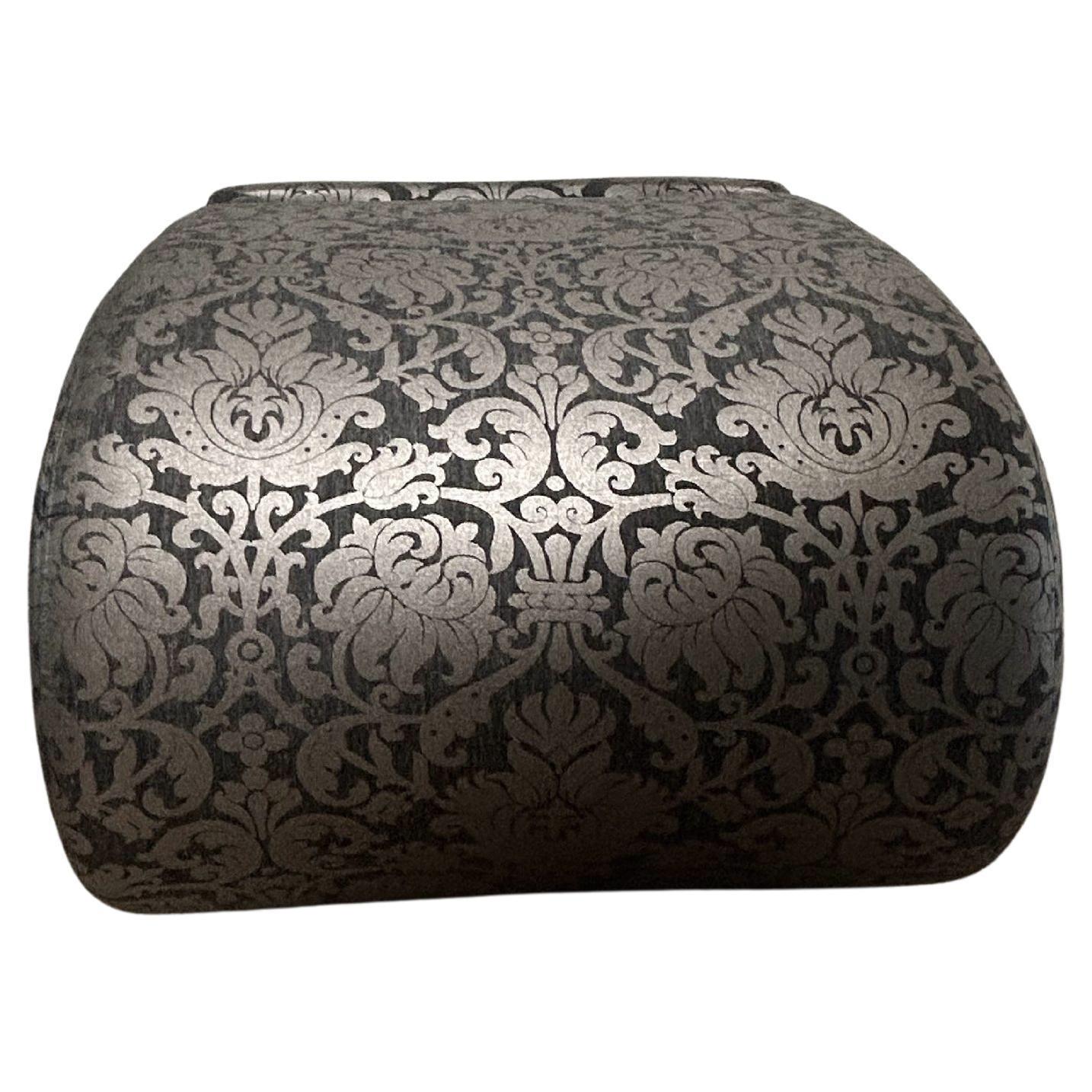 Casprini & BRF - Eklipse Armchair in Black & Light Gray Floral Fabric In New Condition For Sale In Alcamo, IT
