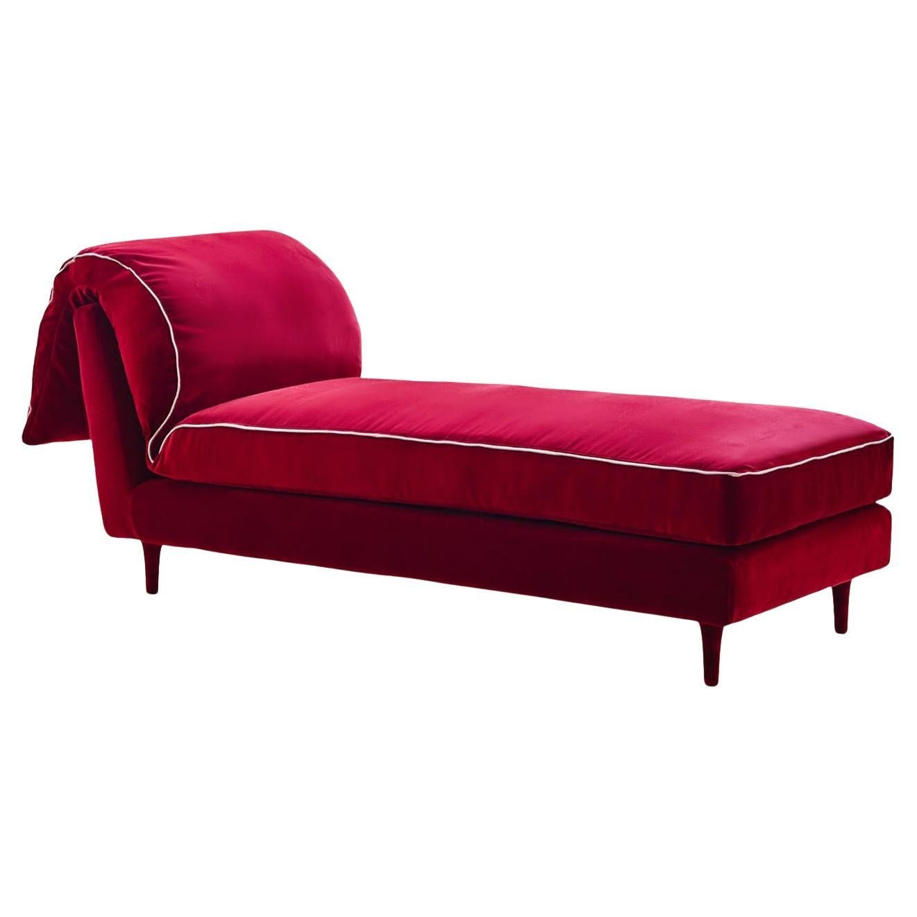 Letto da giorno in velluto Casquet Red Passion di Biosofa