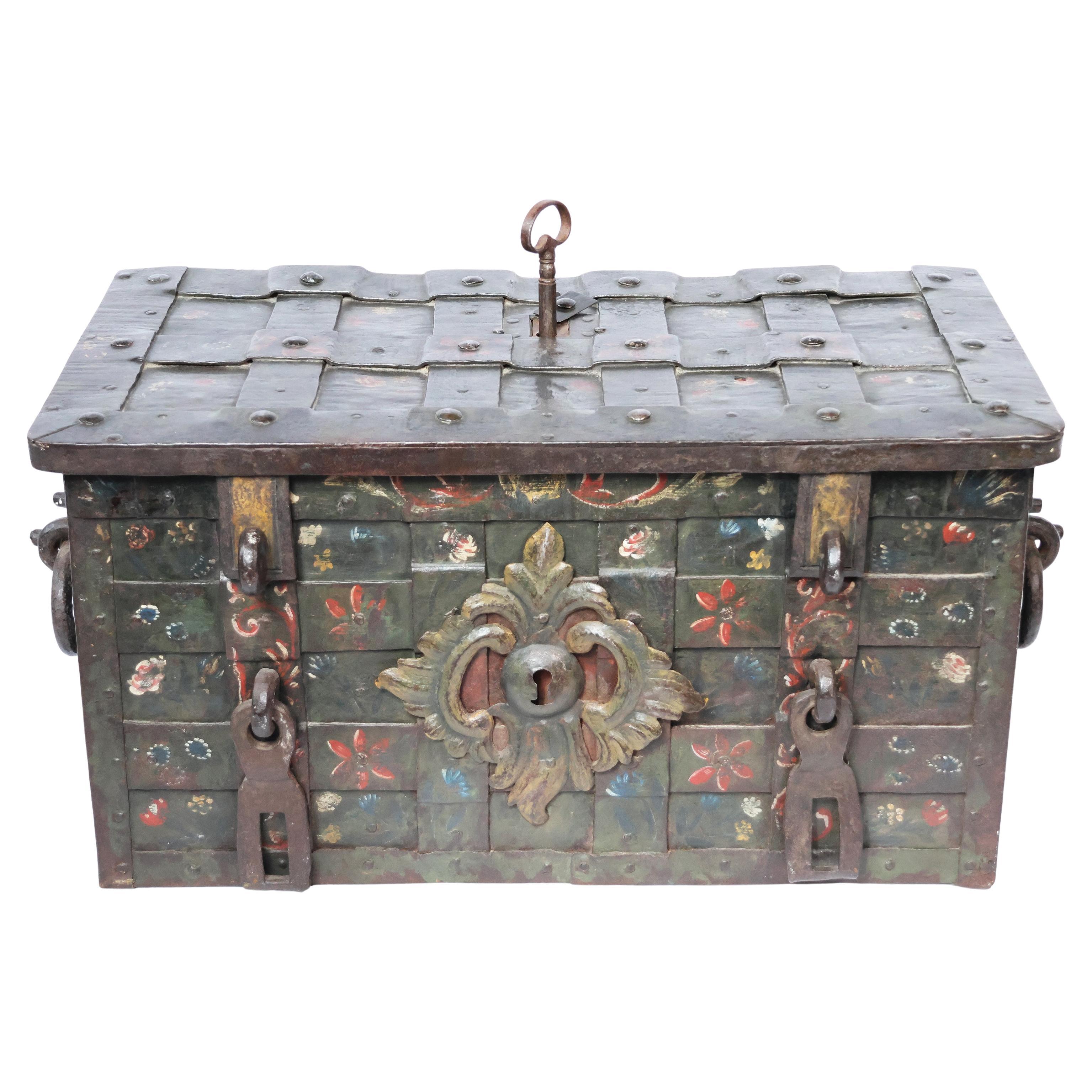 Wrought iron chest and embossed sheet metal, Germany, 17th century