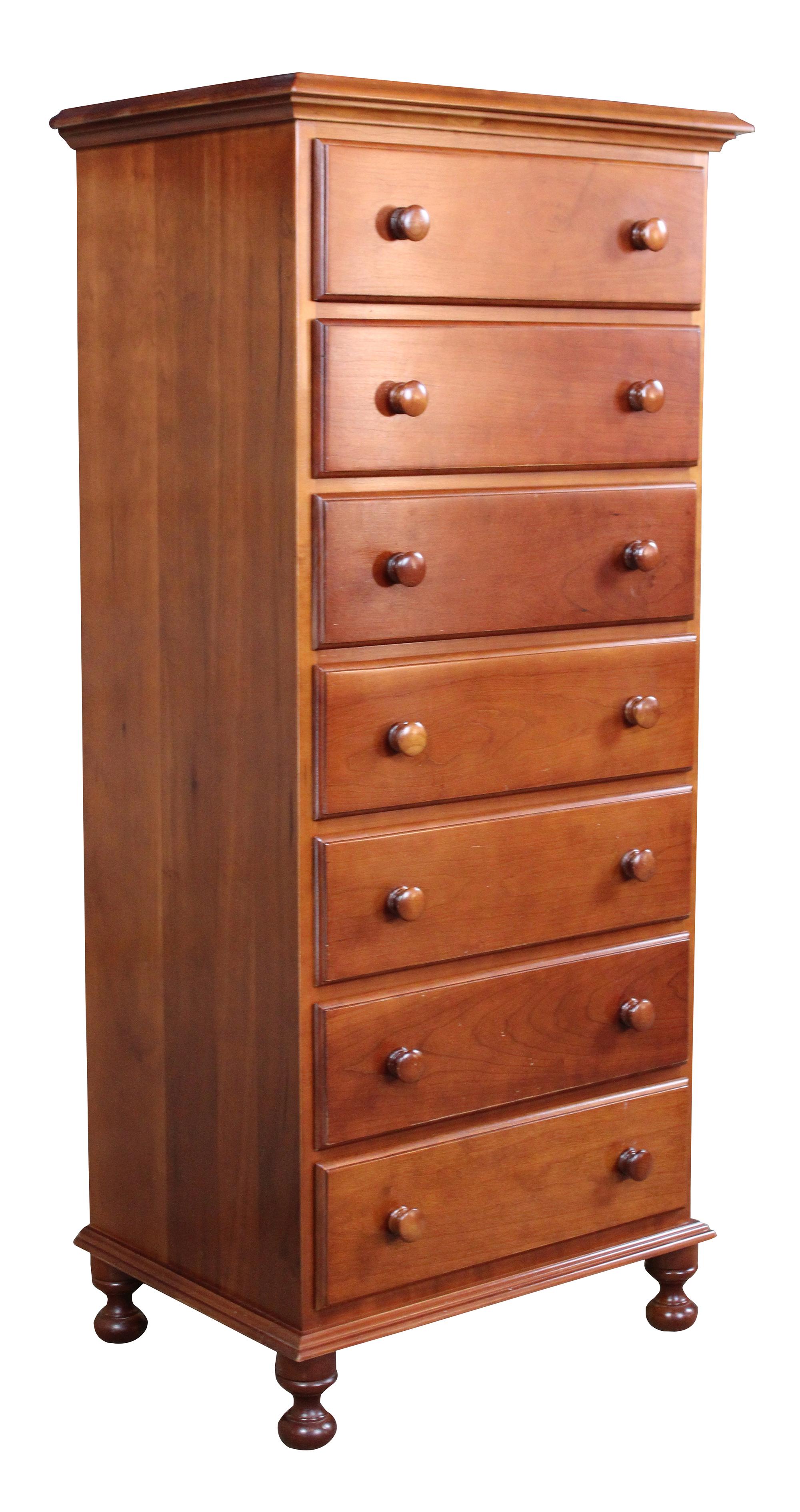 lingerie chest of drawers bow front mahogany tall narrow graduated 7-drawers