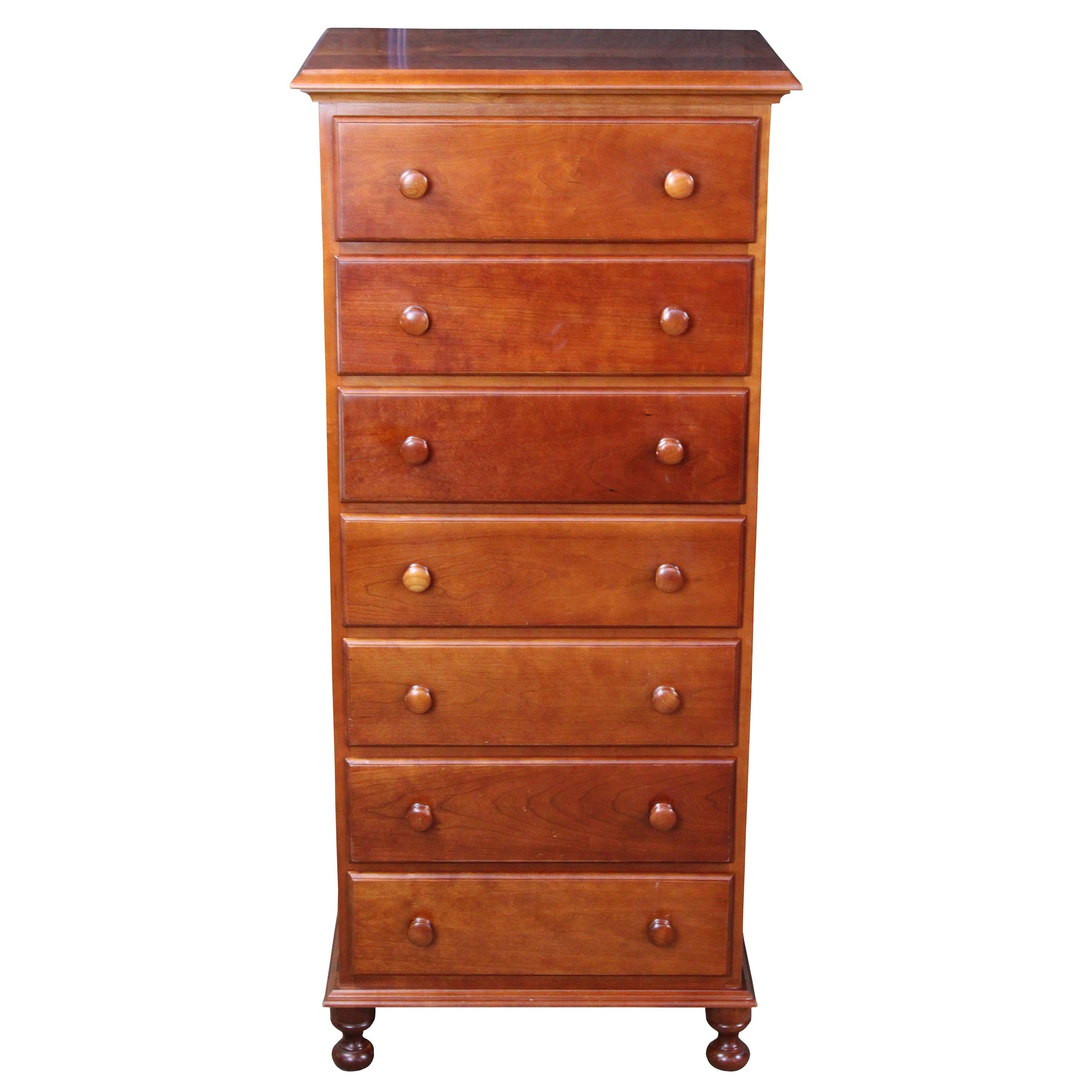 Cassady Furniture Early American Solid Cherry 7 Drawer Lingerie Semainier Chest