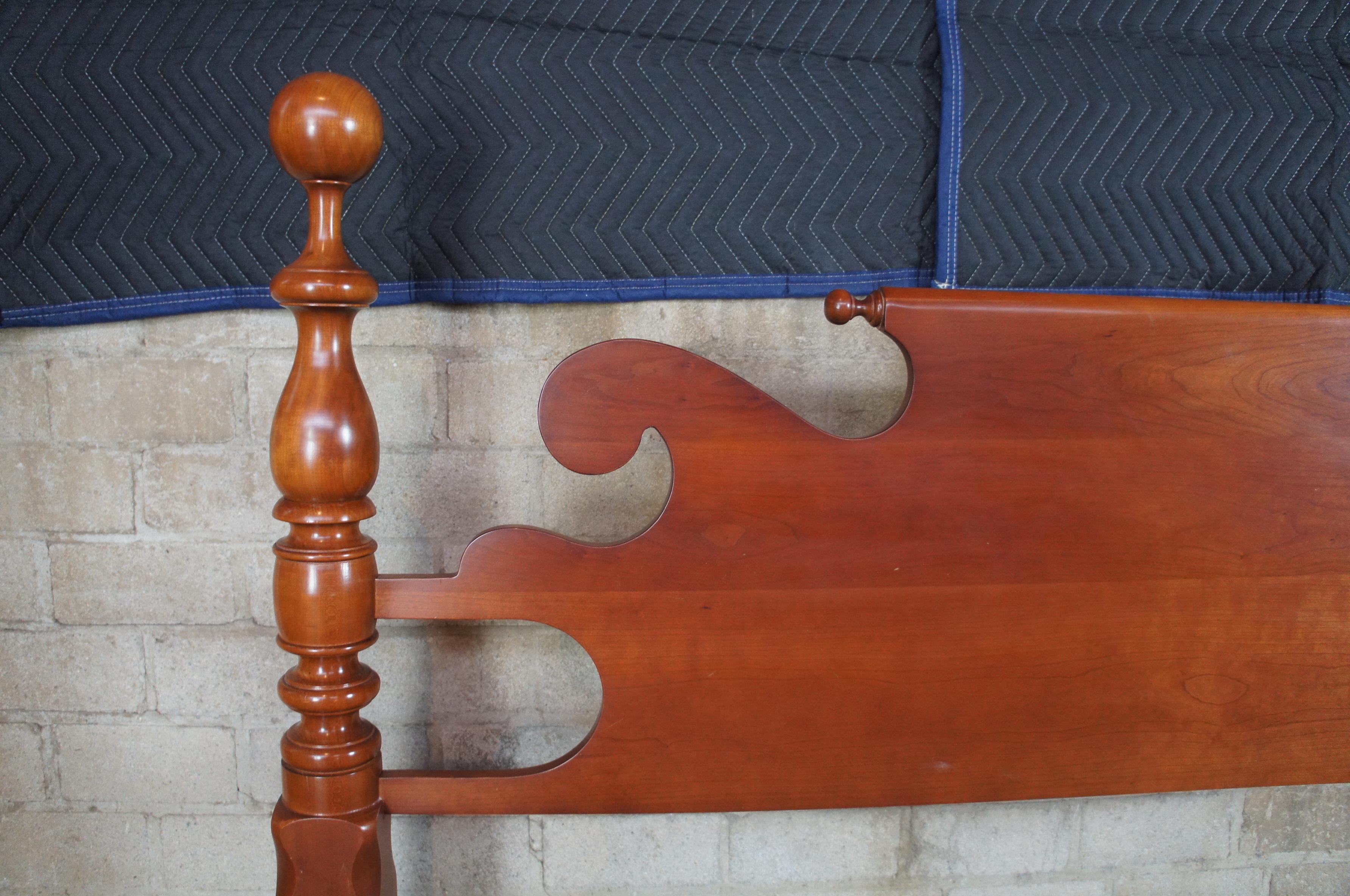 Cassady Furniture Early American Style Cherry Queen Size Cannonball Poster Bed 3