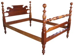 Cassady Furniture Early American Style Cherry Queen Size Cannonball Poster Bed