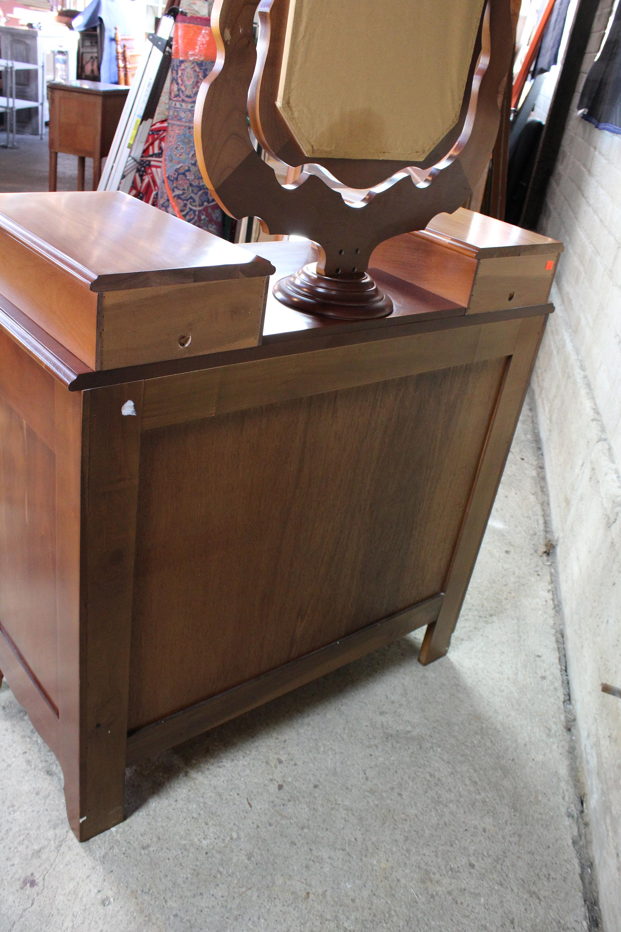 Cassady Furniture Victorian Revival Cherry Carved Dresser and Wishbone Mirror 6