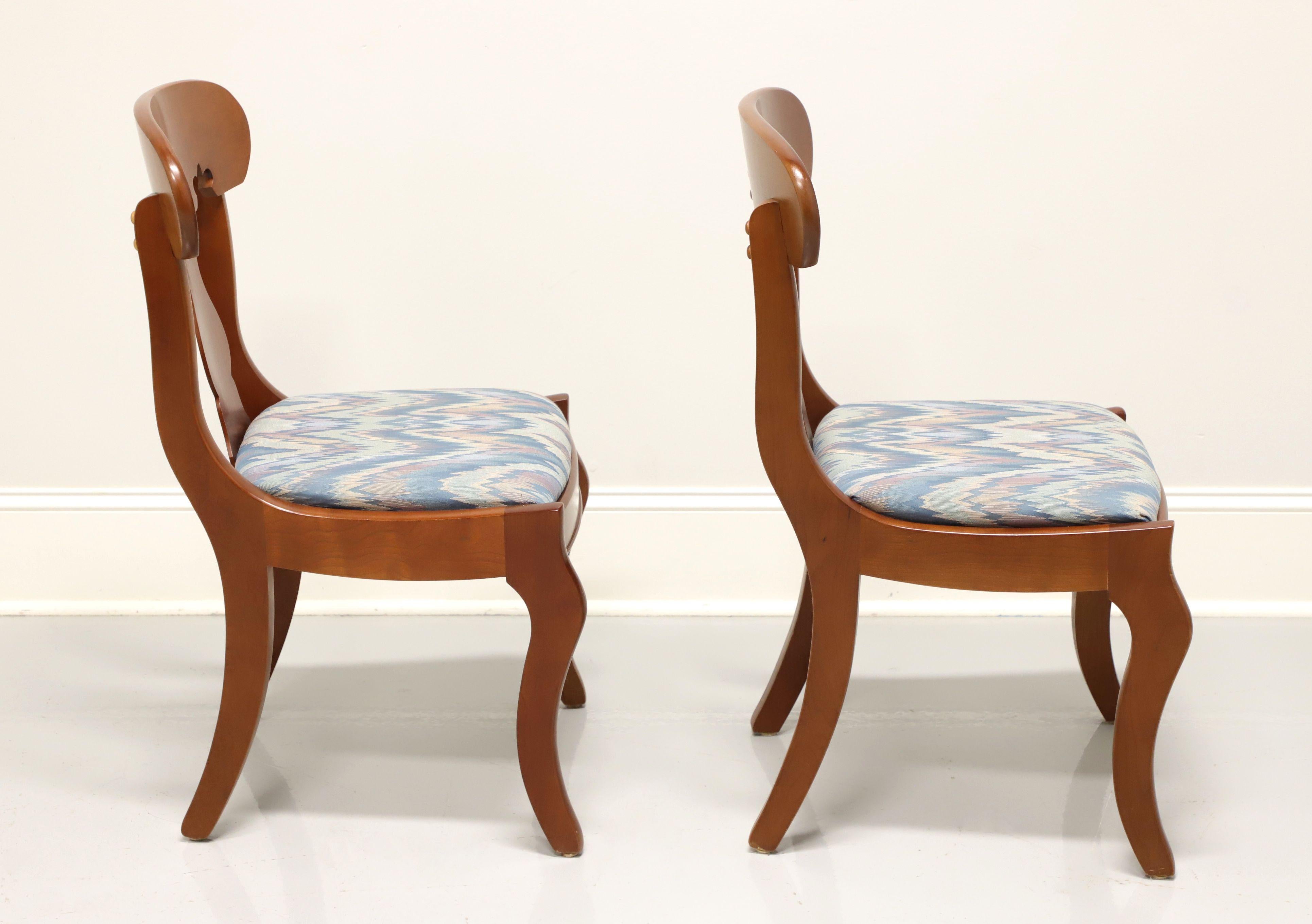 CASSADY Solid Cherry Empire Style Dining Side Chairs - Pair A In Good Condition In Charlotte, NC