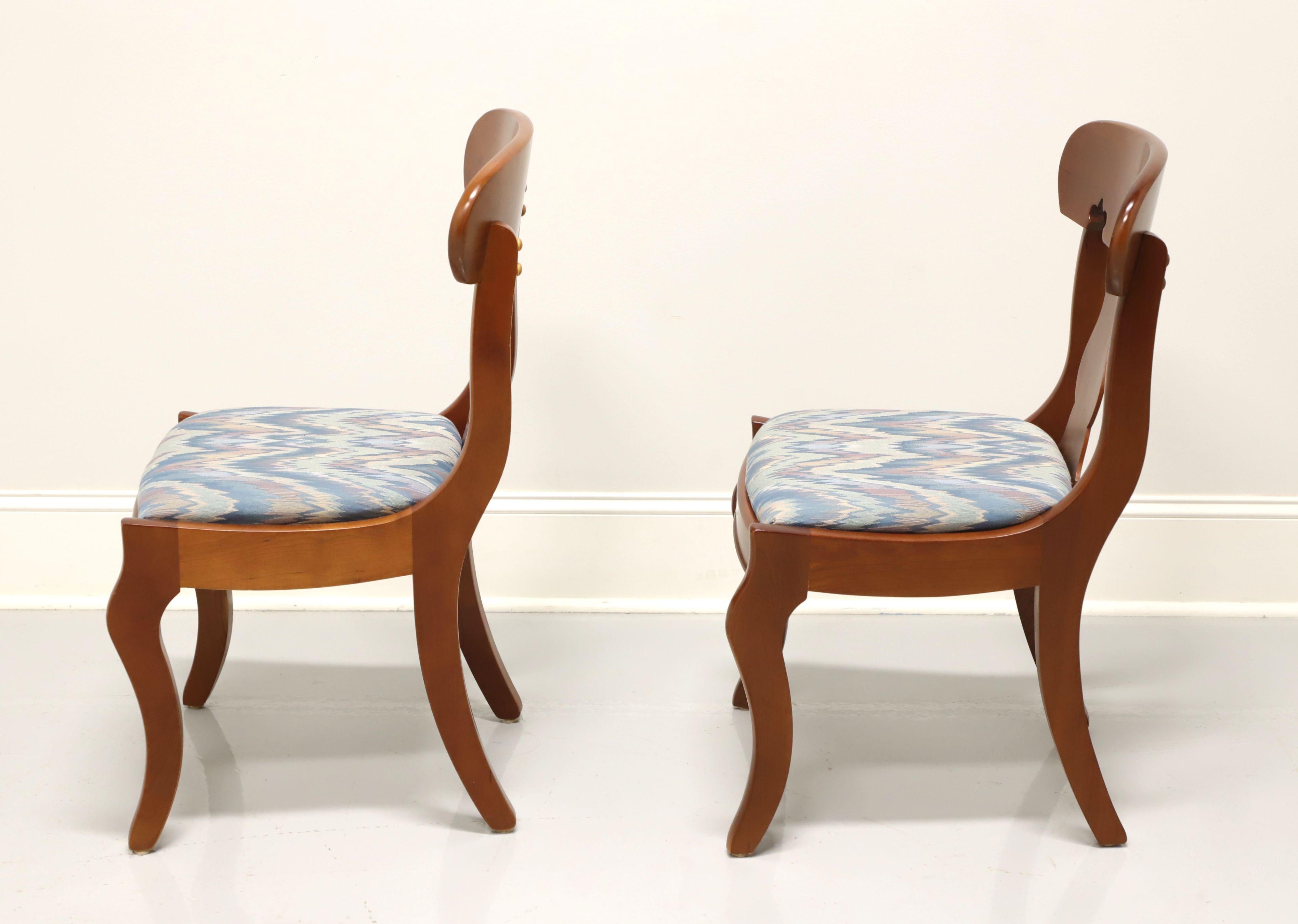 Fabric CASSADY Solid Cherry Empire Style Dining Side Chairs - Pair A