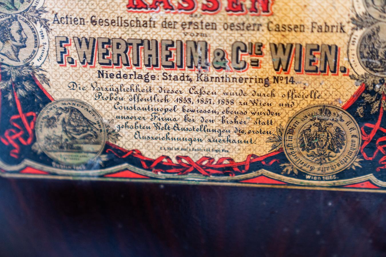 Tresor aus österreichisch-ungarischer Zeit F. WERTHEIM & C. mit Schlüssel, 1800er Jahre im Angebot 4