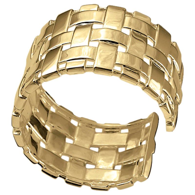 Cassandra Goad Aalto Espa Woven 9 Karat Gold Cuff Bracelet For Sale