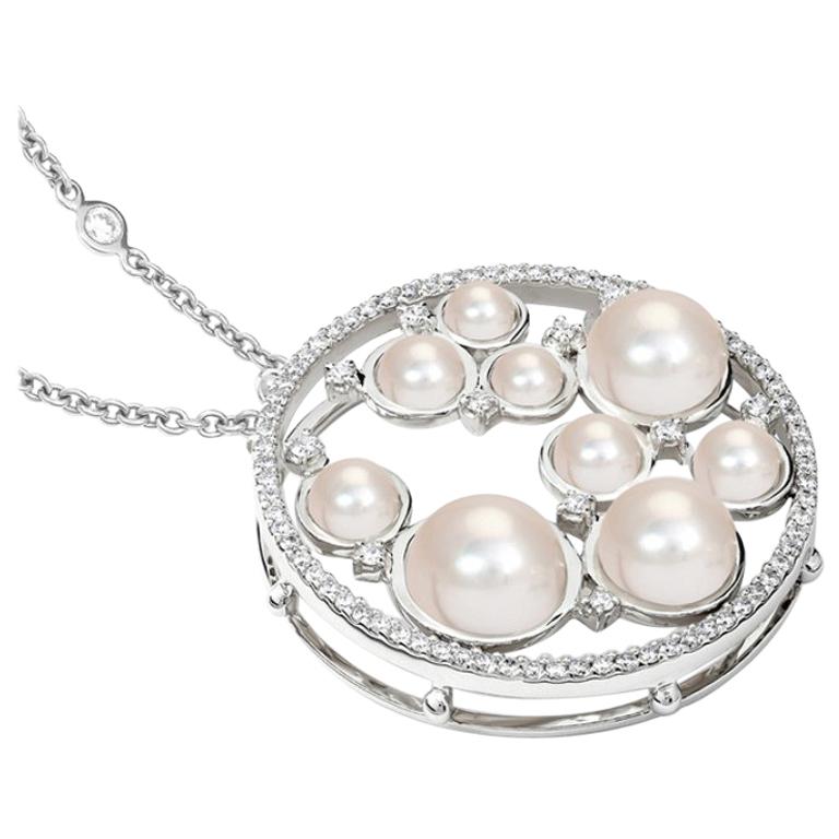 Cassandra Goad Agrumi Pearl and Diamond Necklace Pendant For Sale