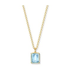 Cassandra Goad Carrelino Emerald Cut 18 Karat Gold Aquamarine Pendant