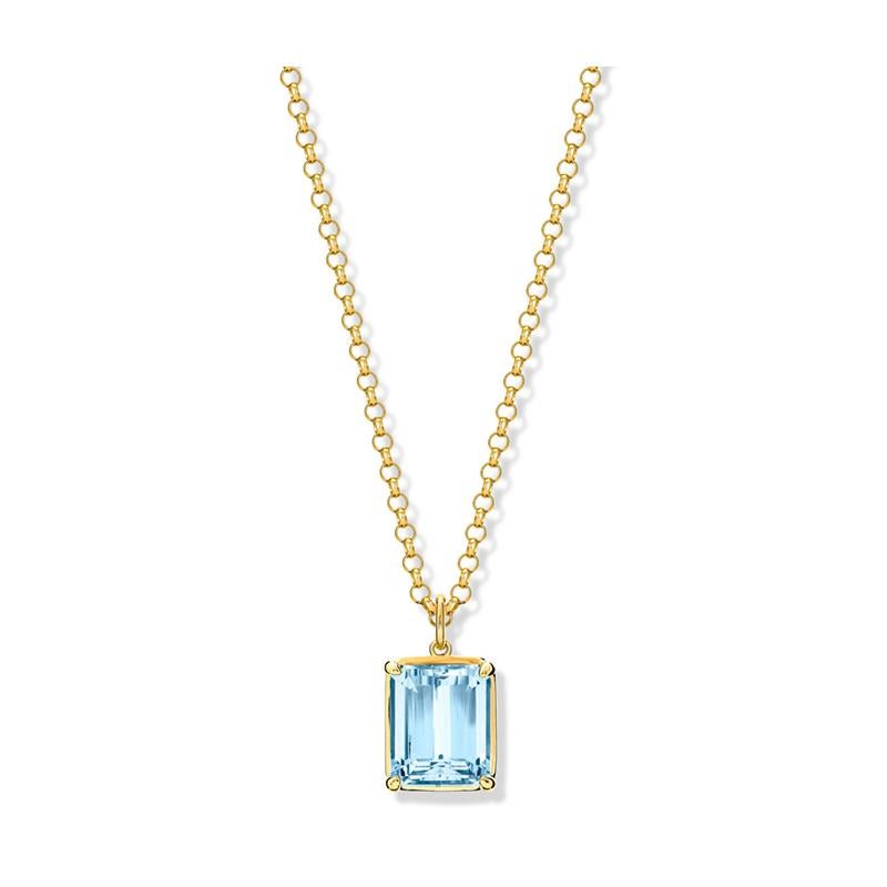 Aquamarine pendant yellow gold Clearance