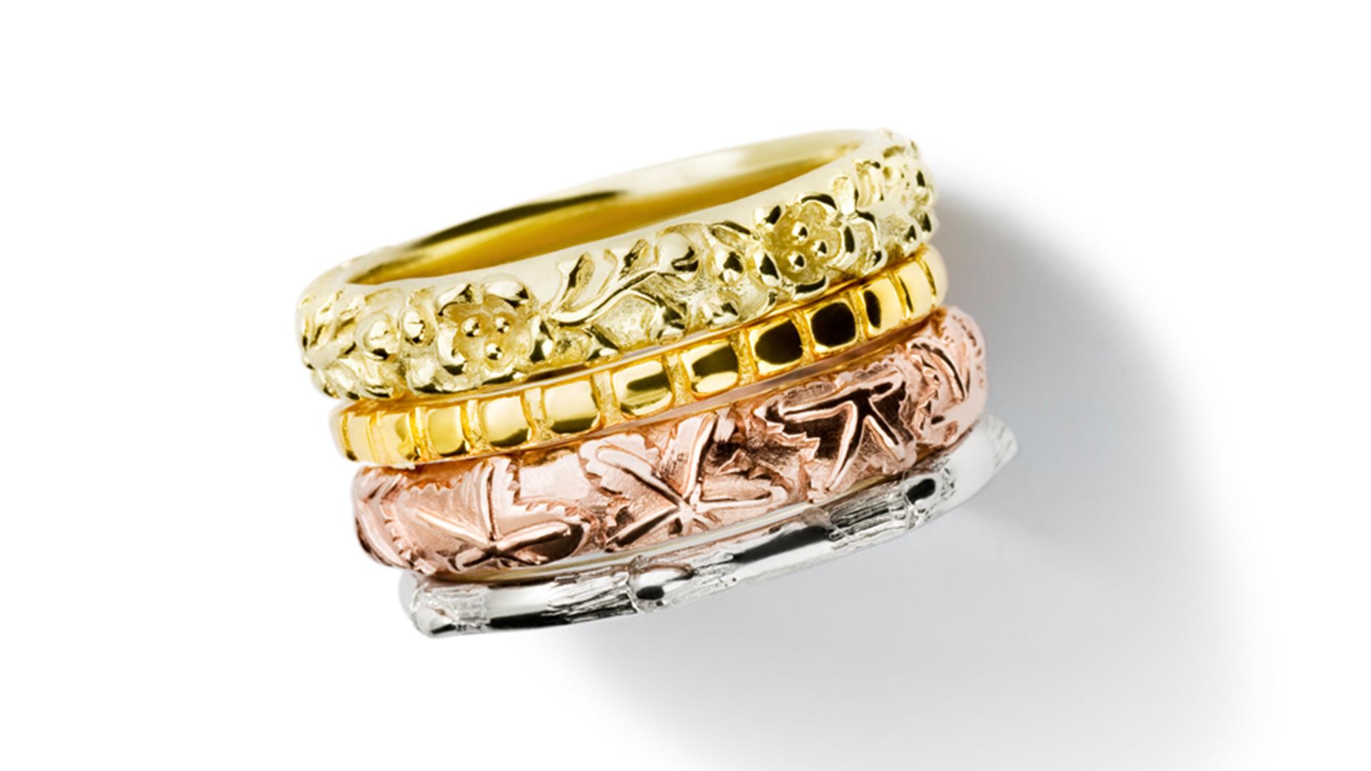 Cassandra Goad Four Seasons 18 Carat Yellow, White, Rose Gold Ring In New Condition For Sale In London, GB