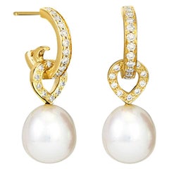 Cassandra Goad Octavia Pearl and 18 Karat Yellow Gold Earrings