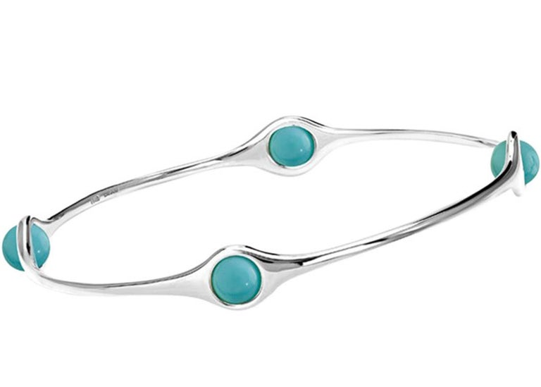 Cassandra Goad Persephone Silver and Turquoise Bangle For Sale at 1stDibs
