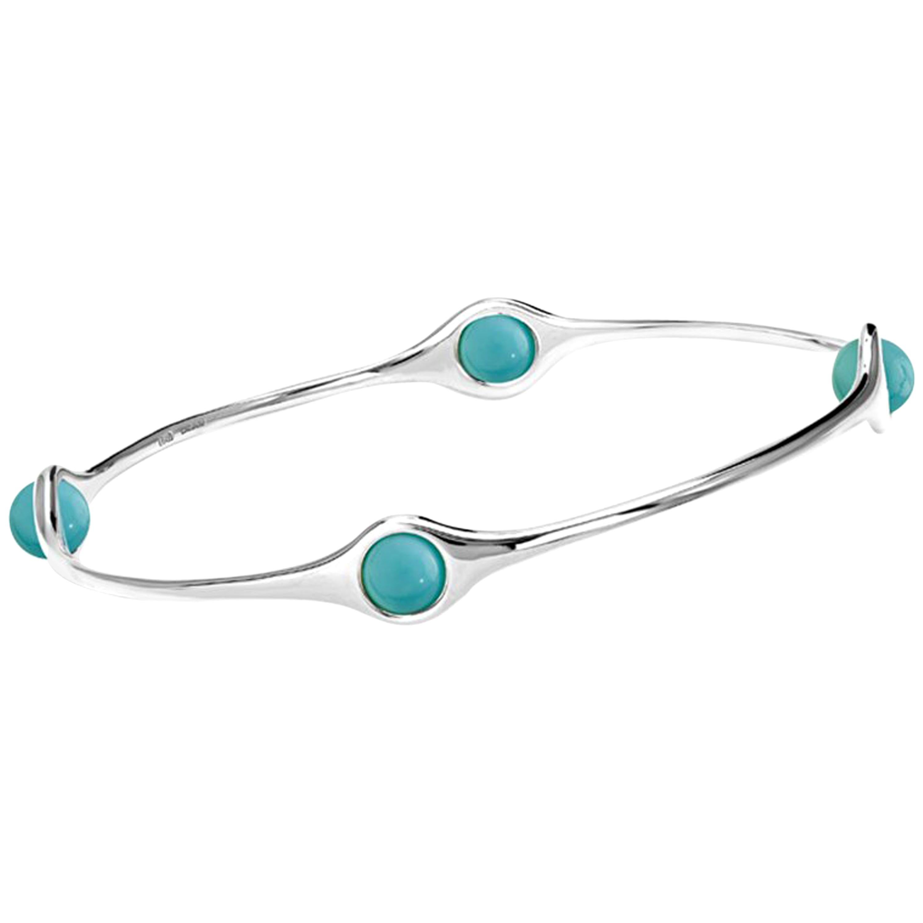 Cassandra Goad Persephone Silver and Turquoise Bangle For Sale