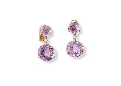 Cassandra Goad Riviere Double Amethyst and Diamond Earrings