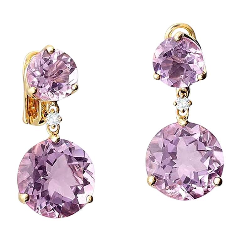 Cassandra Goad Riviere Double Amethyst and Diamond Earrings For Sale