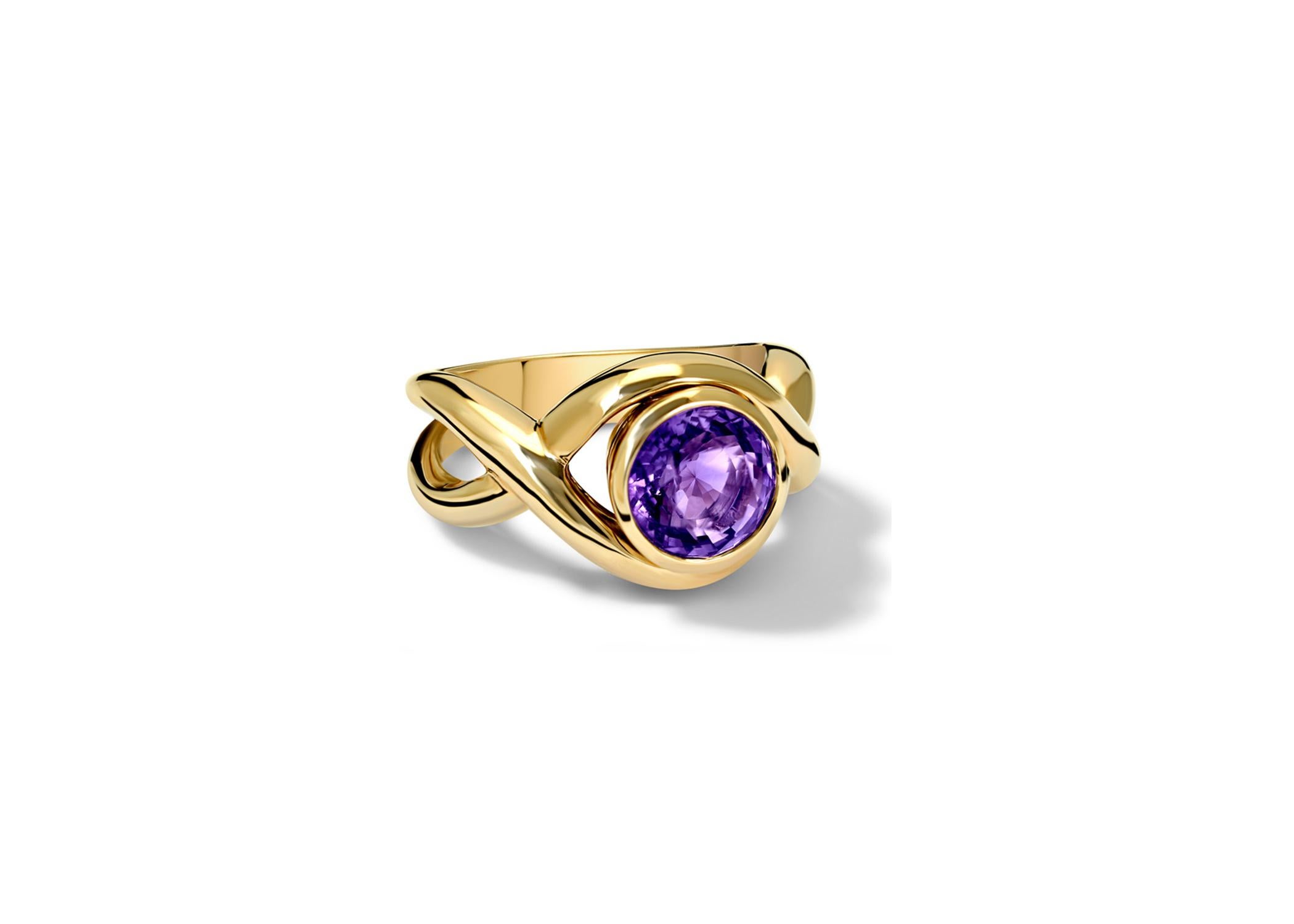 Round Cut Cassandra Goad Severine Amethyst Ring For Sale