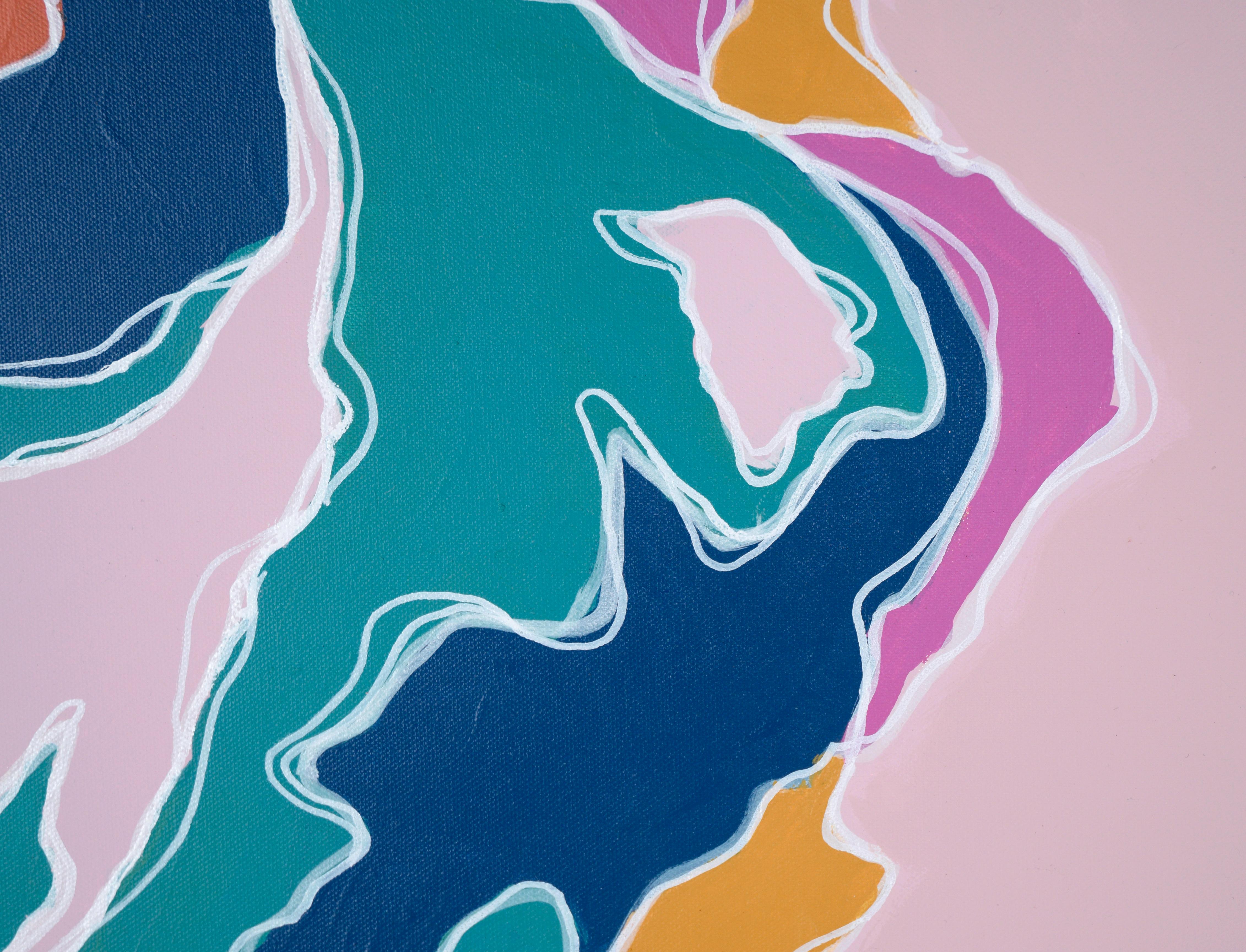 Topographic I – Abstrakte Komposition in Acryl auf Leinwand (Zeitgenössisch), Painting, von Cassandra Jacobs