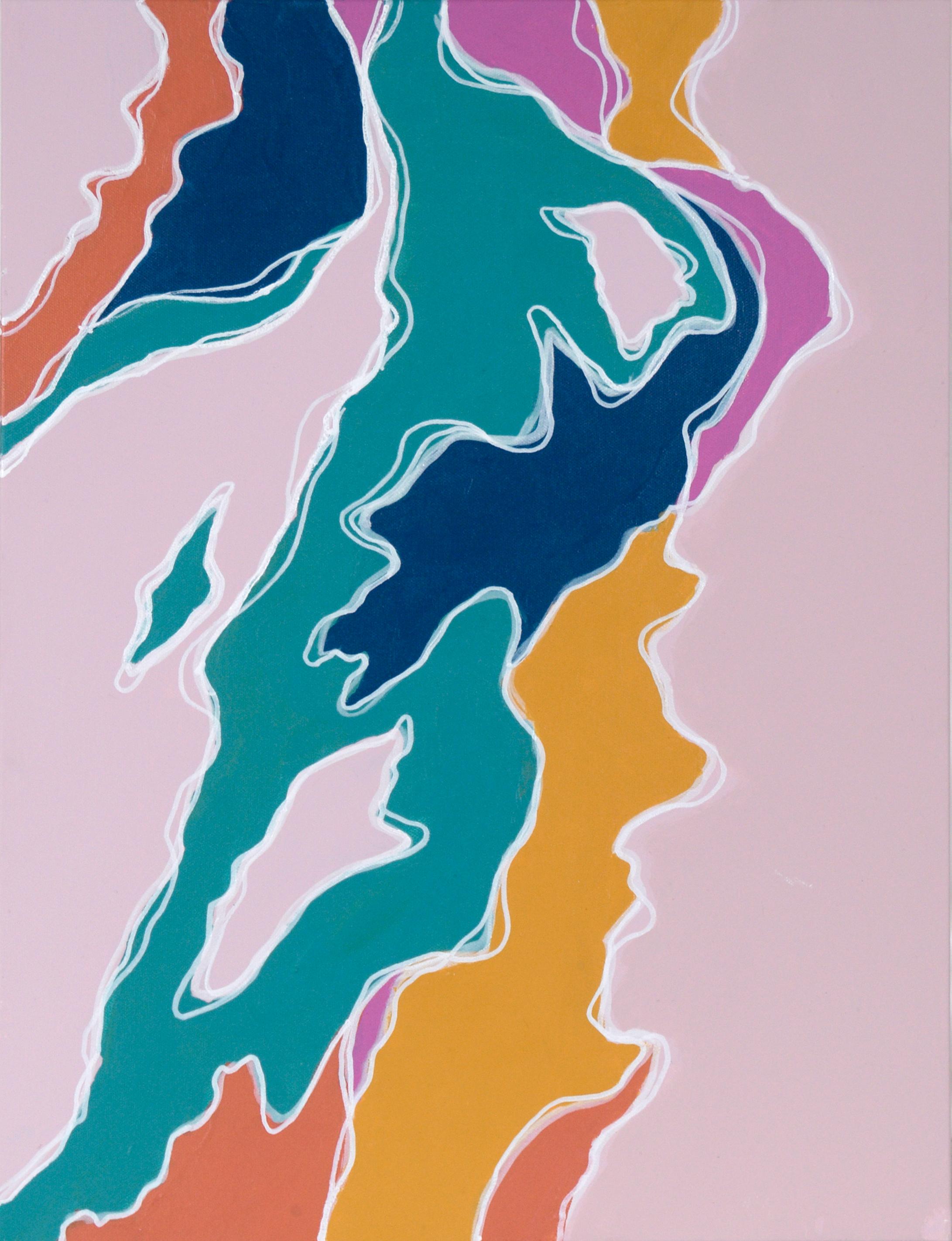 Cassandra Jacobs Abstract Painting – Topographic I – Abstrakte Komposition in Acryl auf Leinwand