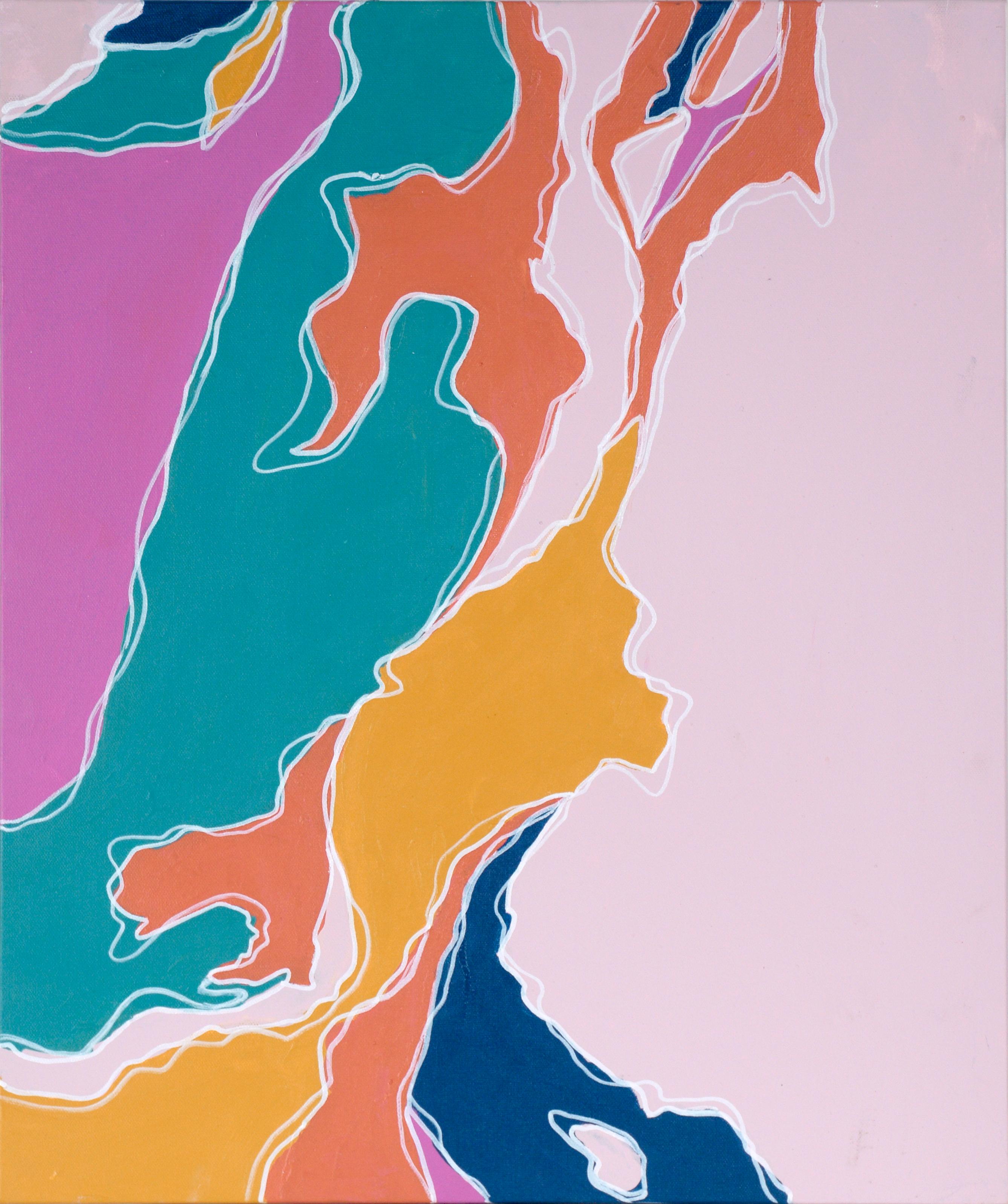 Topographic II – Abstrakte Komposition in Acryl auf Leinwand – Painting von Cassandra Jacobs