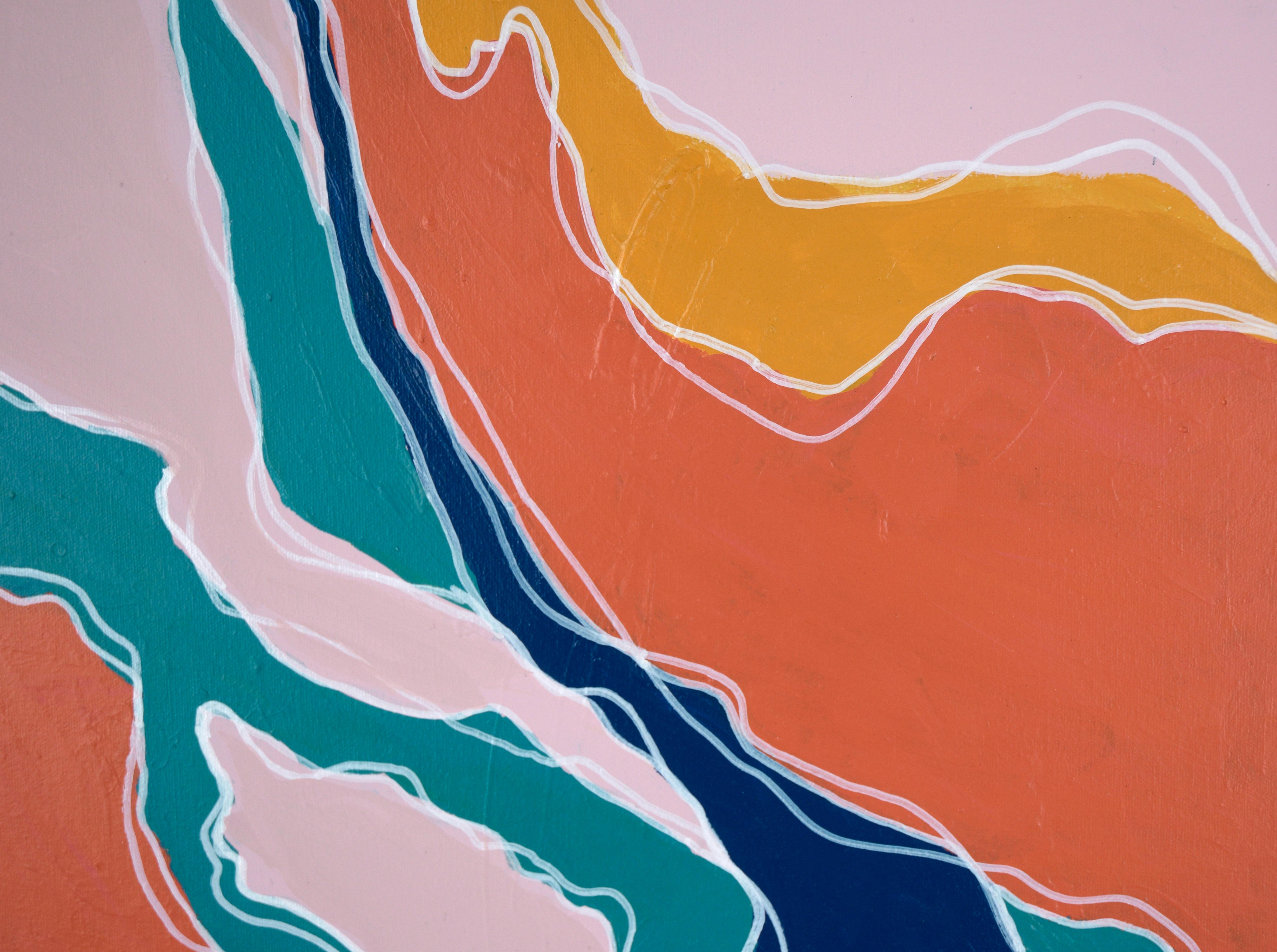 Topographic III - Composizione astratta in acrilico su tela - Painting di Cassandra Jacobs