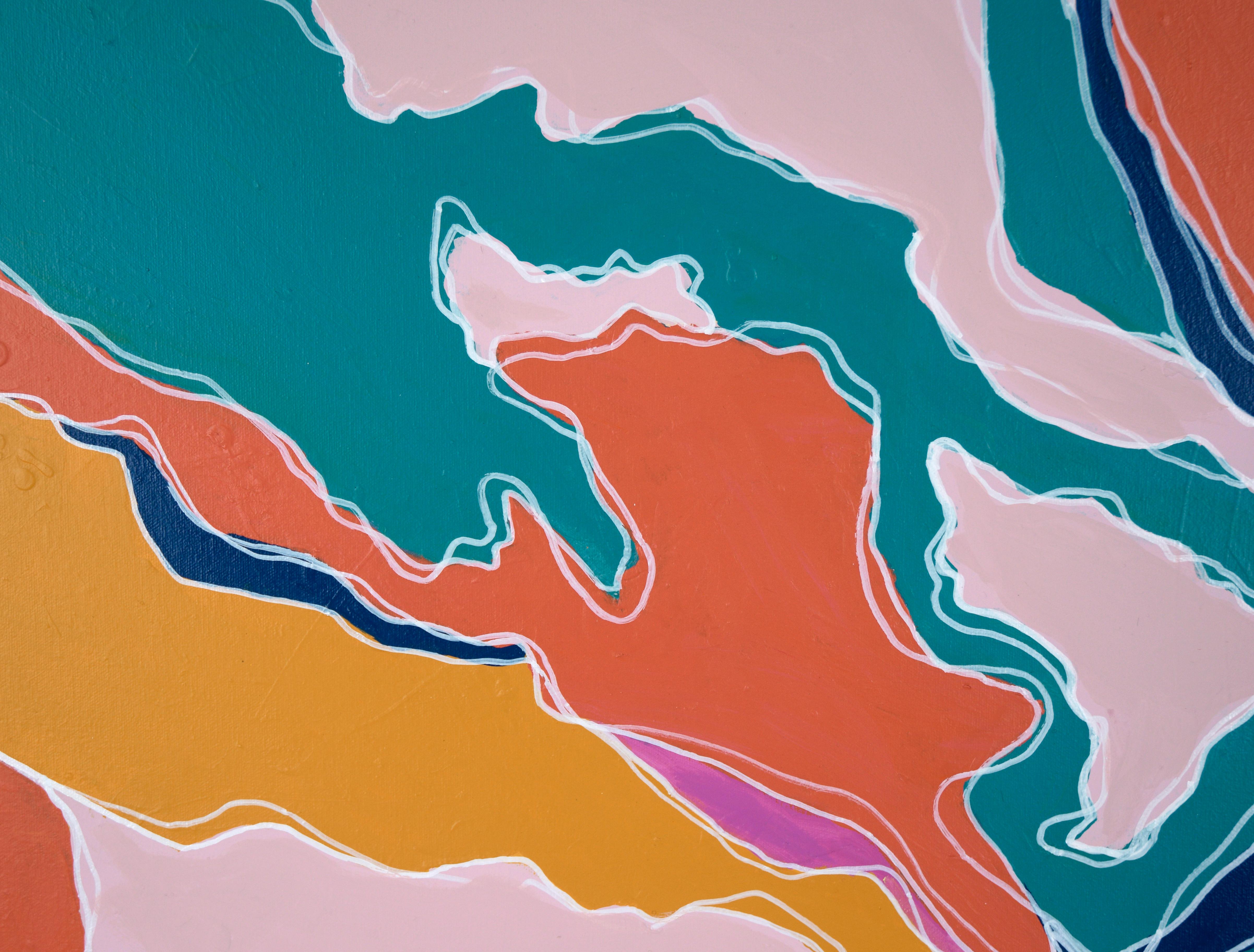 Topographic III - Composizione astratta in acrilico su tela - Painting Contemporaneo di Cassandra Jacobs
